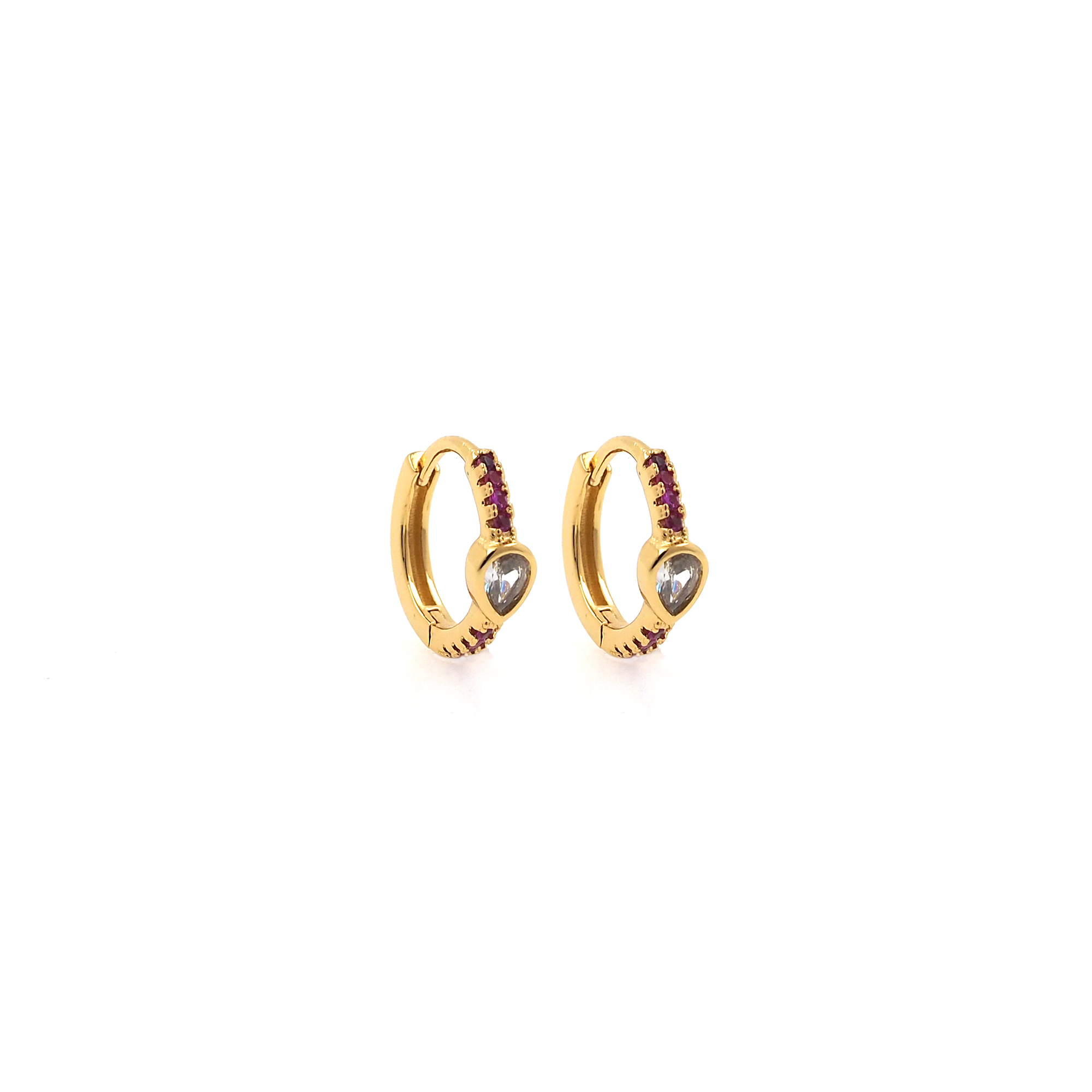 18K Gold Filled Teardrop Hoop Earrings,Dainty Zirconia Earrings,Gold Hoops,Dainty CZ Hoops Huggie