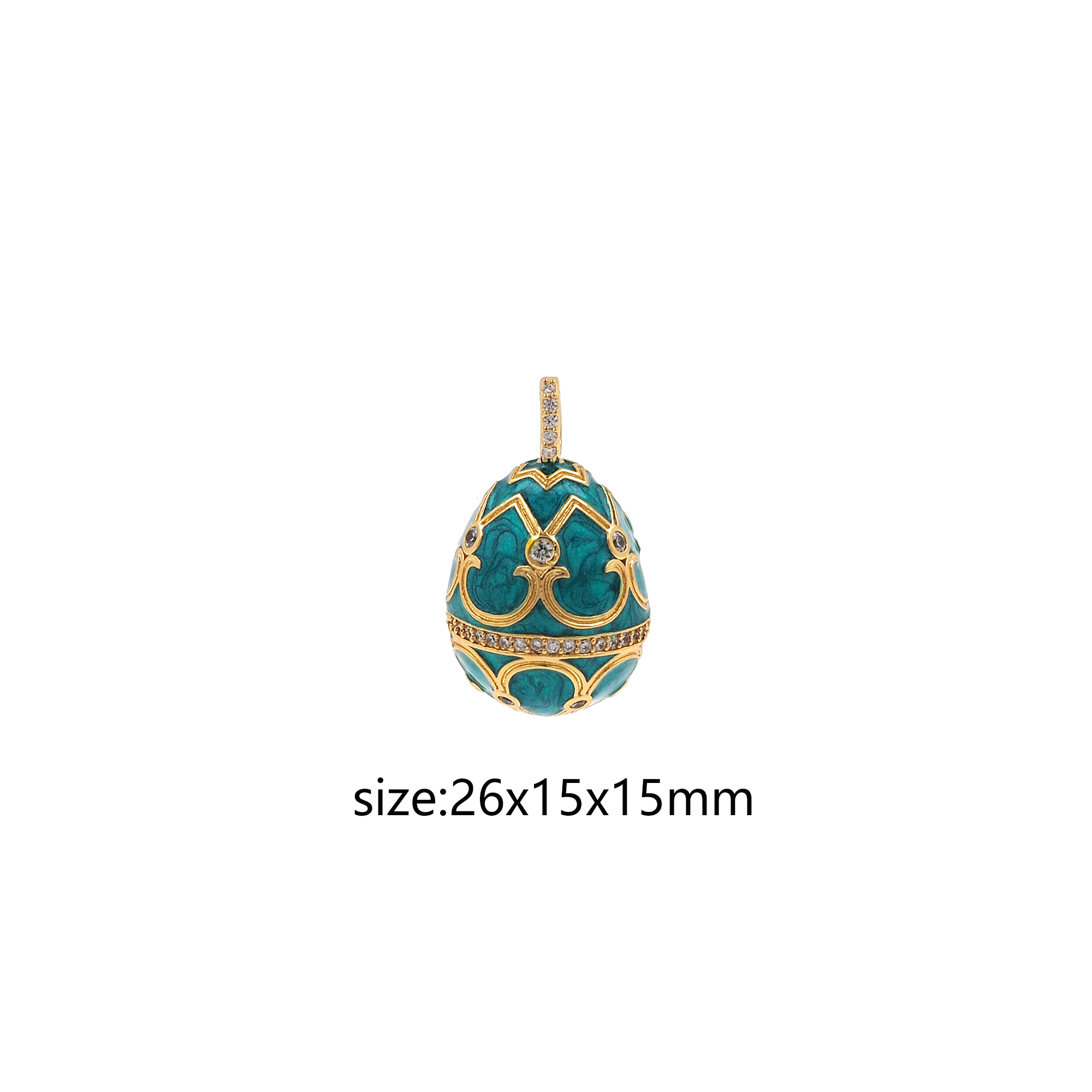 18K Gold Filled Easter Egg Pendant,Enamel Egg Charm Earrings Necklace for DIY Jewelry Making Supply