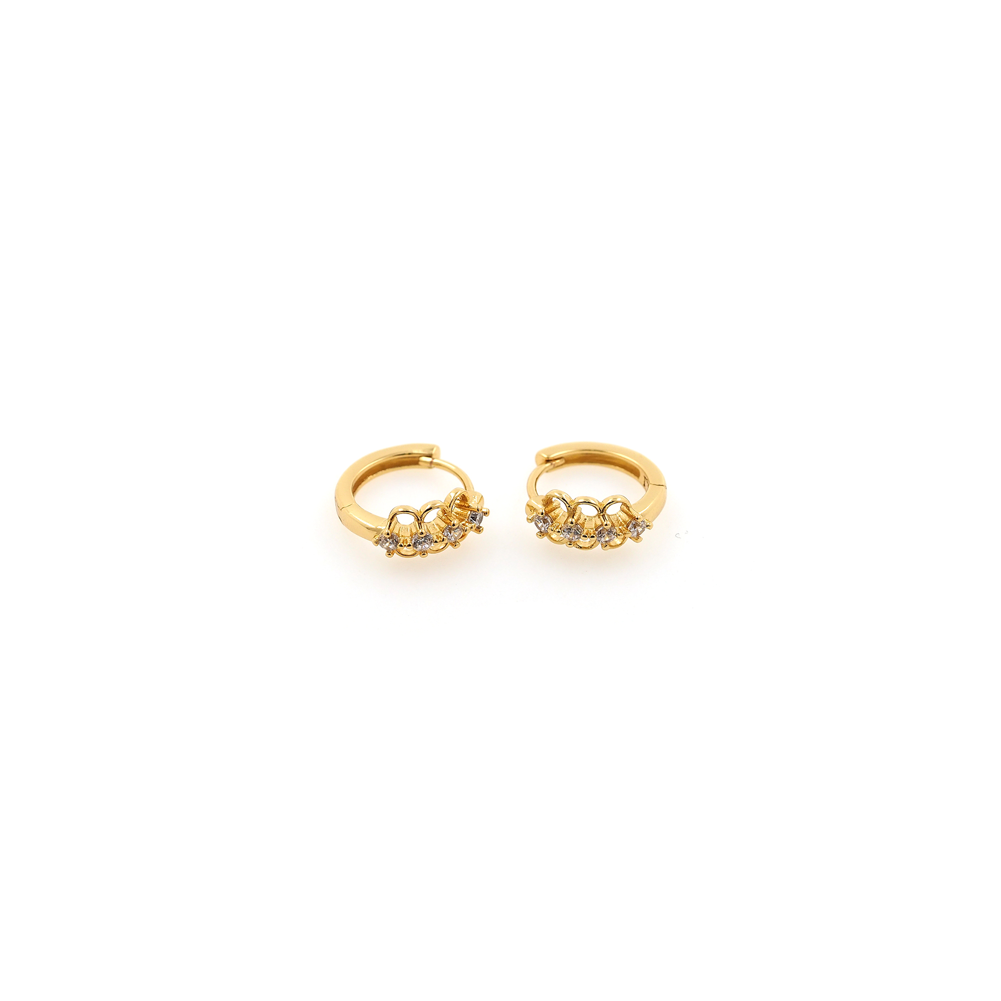 18K Gold Filled Round Hoop Earrings,Dainty Zirconia Earrings,Gold Hoops,Dainty CZ Hoops Huggie