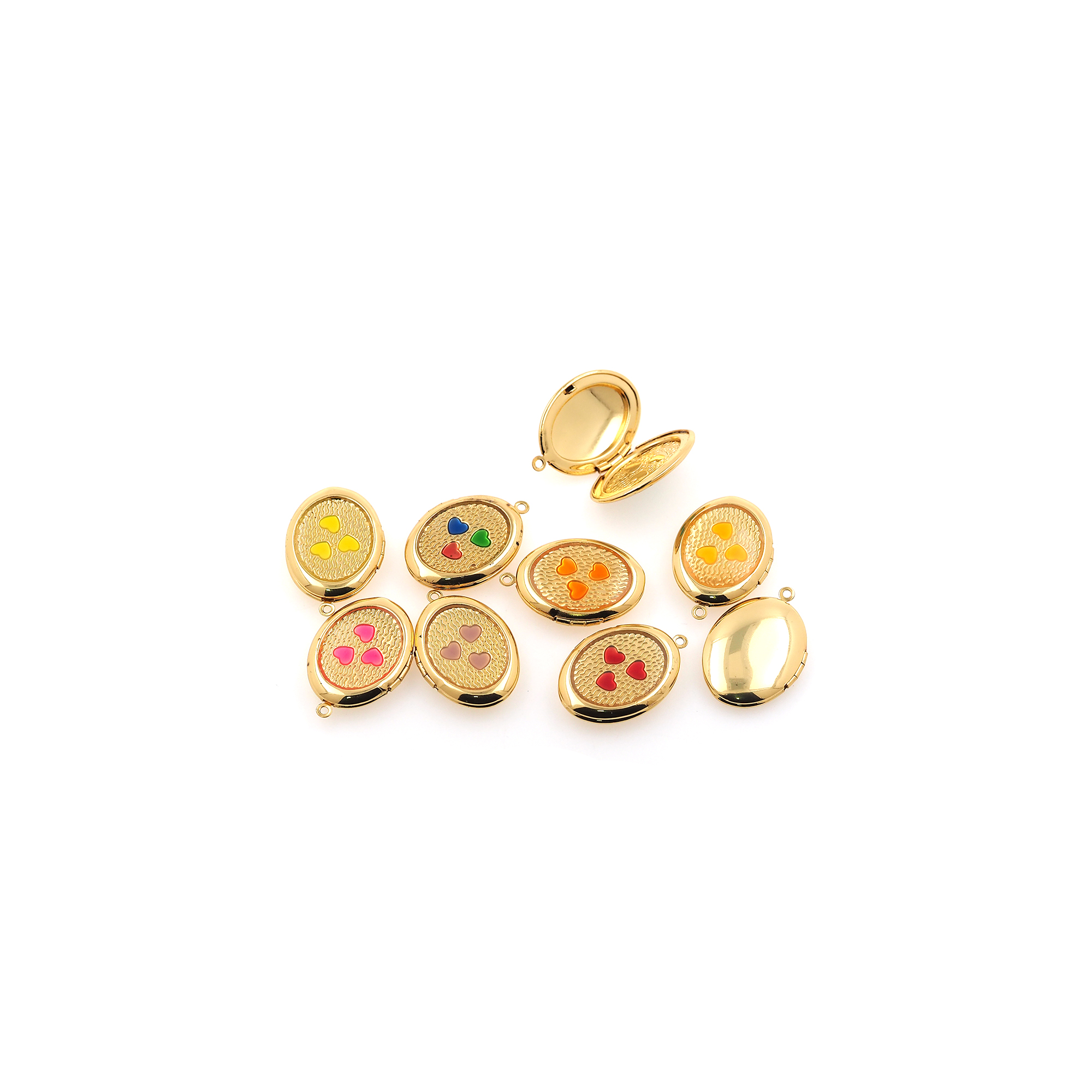 18K Gold Filled Heart Pendant,Dainty Heart Charm Earrings Necklace for DIY Jewelry Making Supply