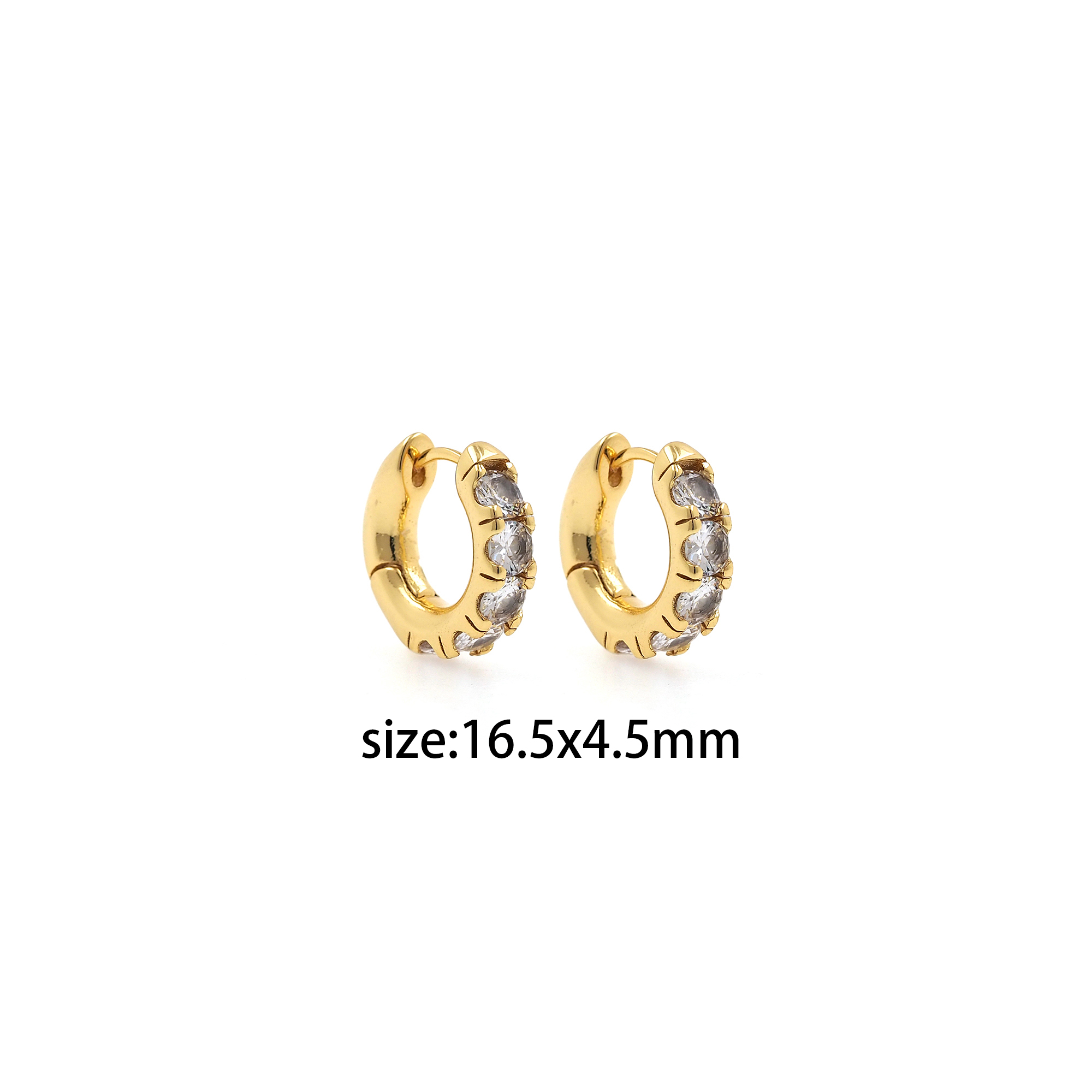 18K Gold Filled CZ Hoop Earrings,Dainty Zirconia Earrings,Gold Hoops,Dainty CZ Hoops Huggie