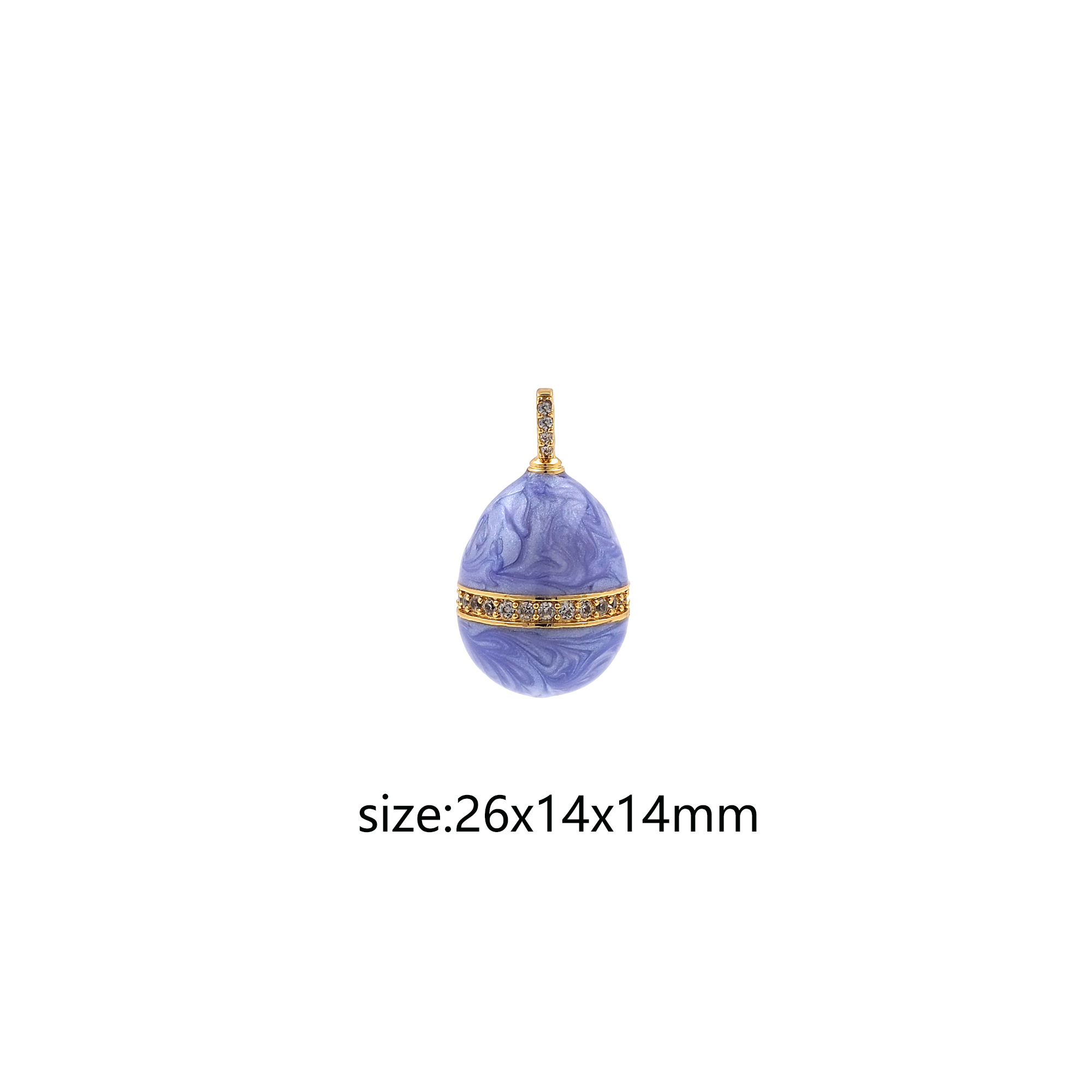 18K Gold Filled Easter Egg Pendant,Enamel Egg Charm Earrings Necklace for DIY Jewelry Making Supply