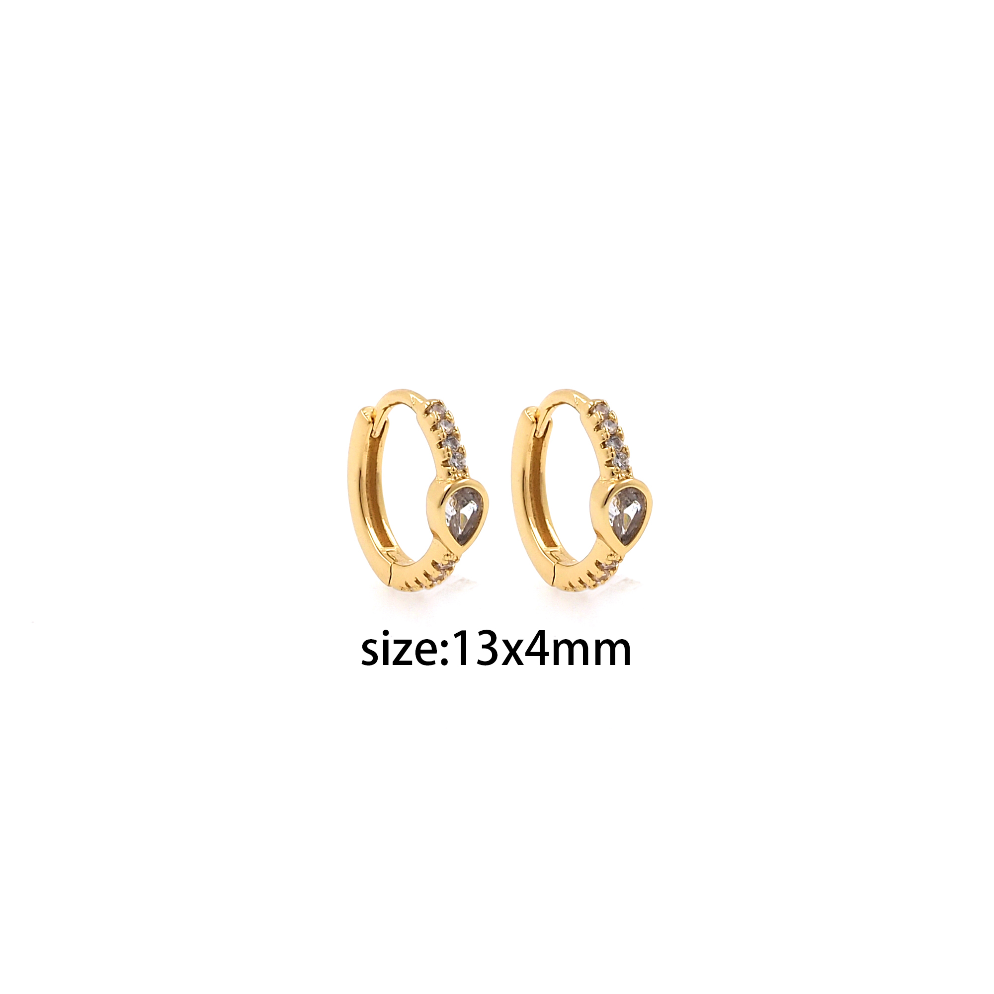 18K Gold Filled Teardrop Hoop Earrings,Dainty Zirconia Earrings,Gold Hoops,Dainty CZ Hoops Huggie