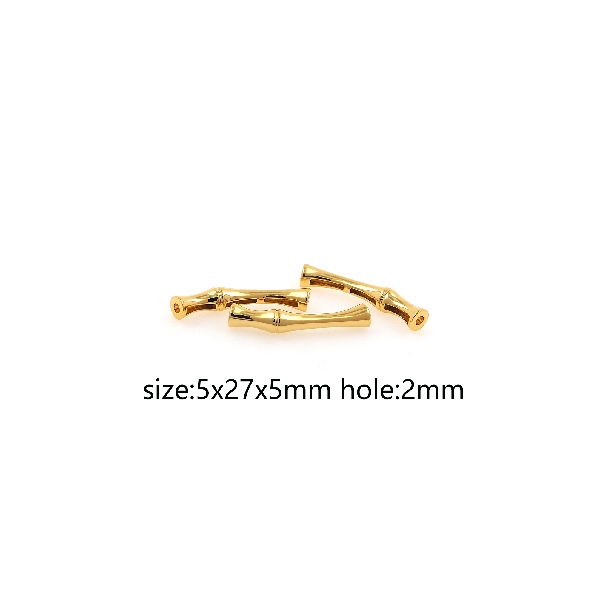 18K Gold Filled Tube Spacer Beads,Elbow Bead,Bamboo Tube Beads for Bracelet Jewelry Necklace Making Supply