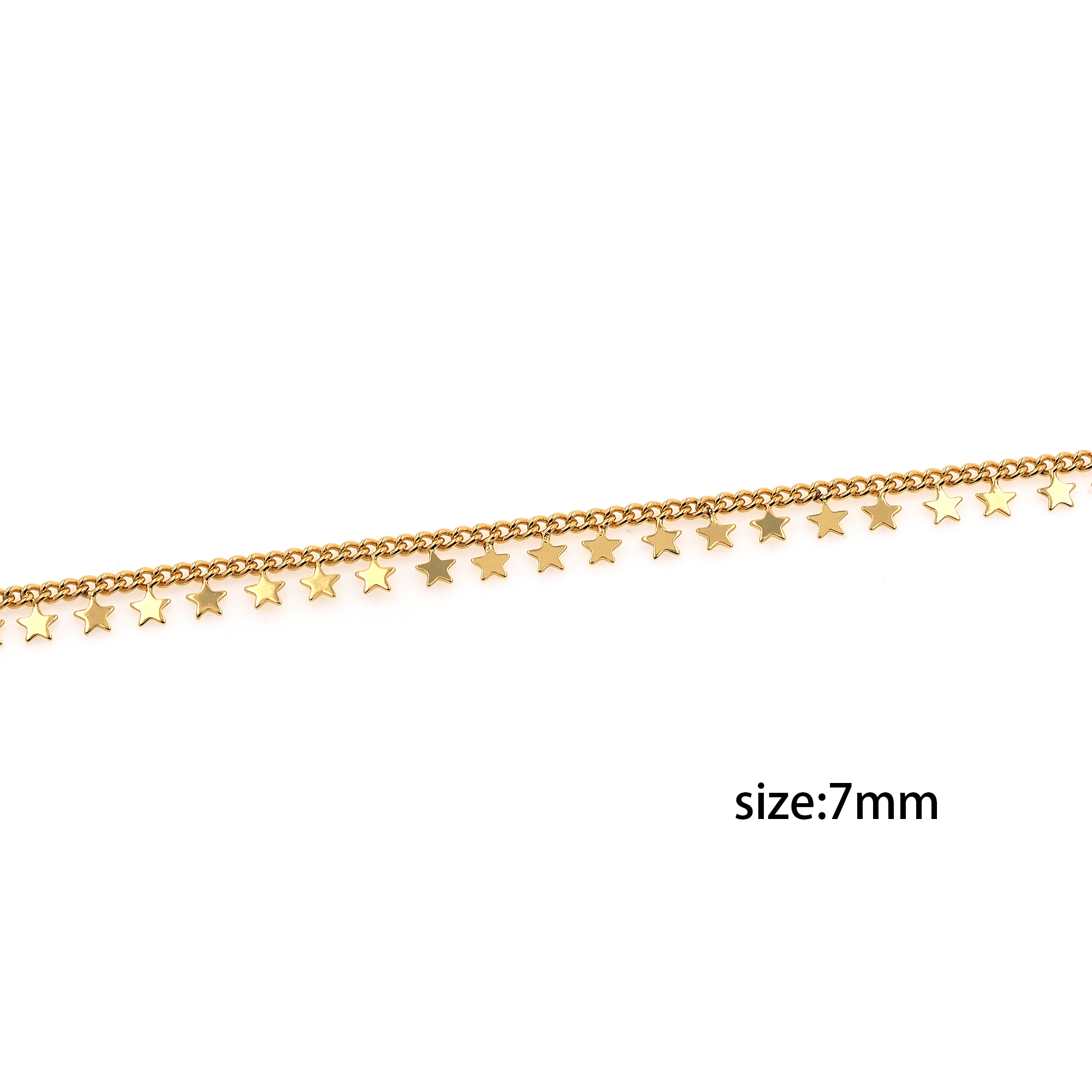 18K Gold Filled Curb Chain Necklace,Dainty Thin Link Chain,Gold Star Chain Necklace for Women DIY Jewelry Making Supply