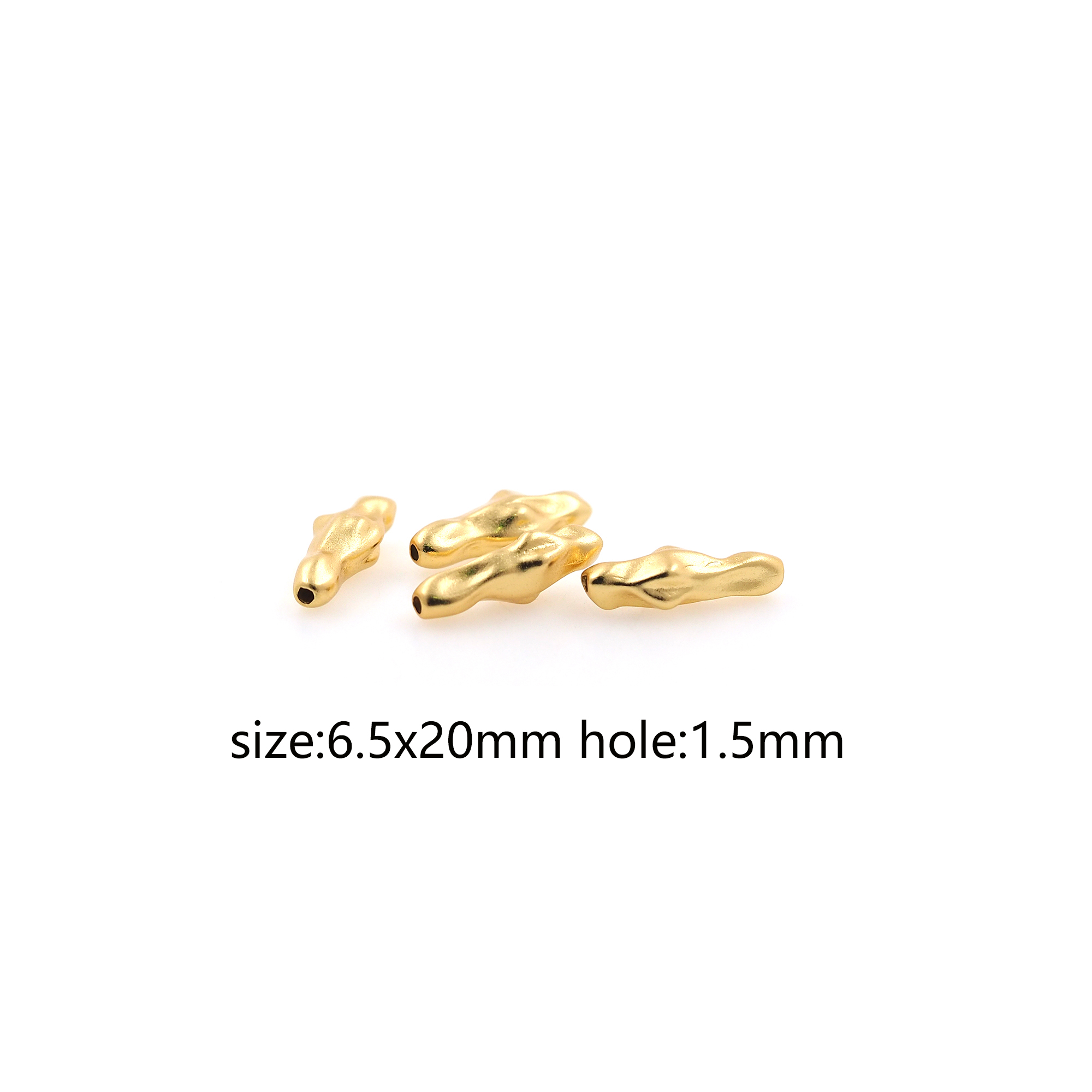 18K Gold Filled Tube Spacer Beads,Irregular Beads,Barrel Beads for Bracelet Jewelry Necklace Making Supply