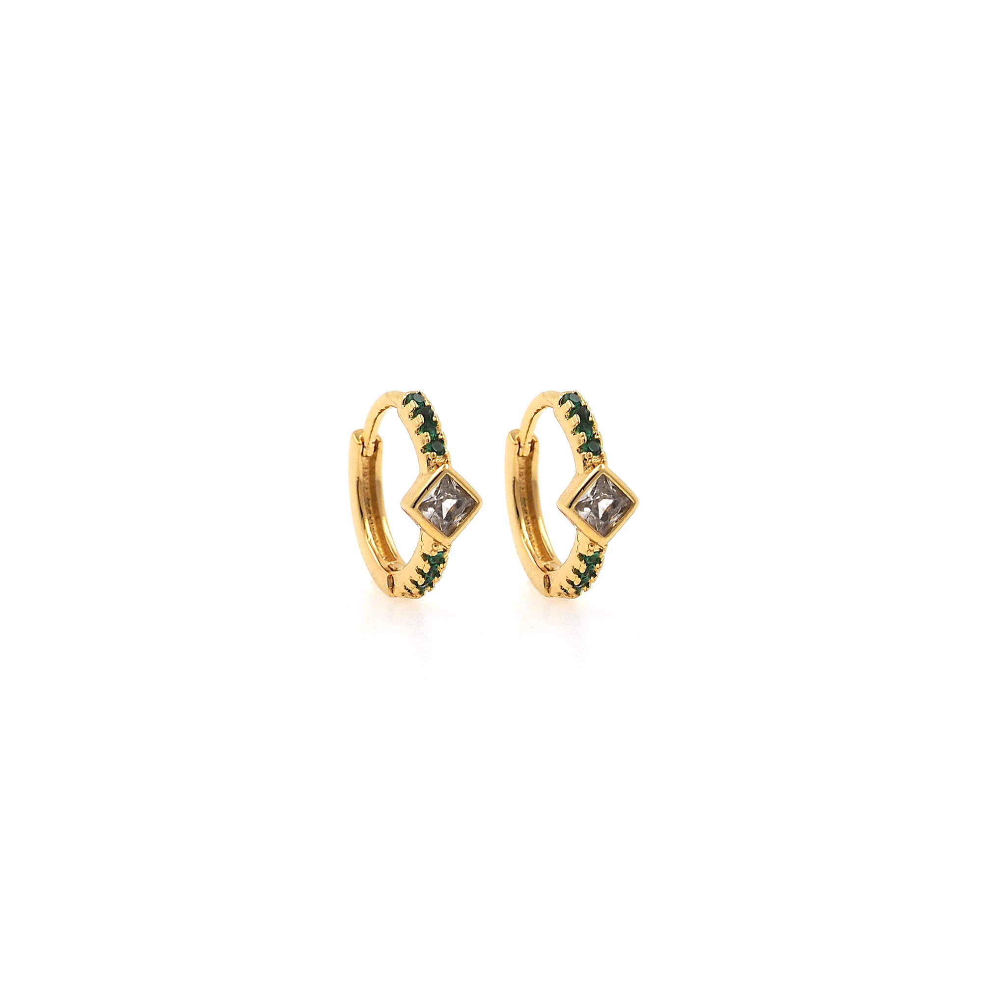 18K Gold Filled Square Hoop Earrings,Dainty Zirconia Earrings,Gold Hoops,Dainty CZ Hoops Huggie