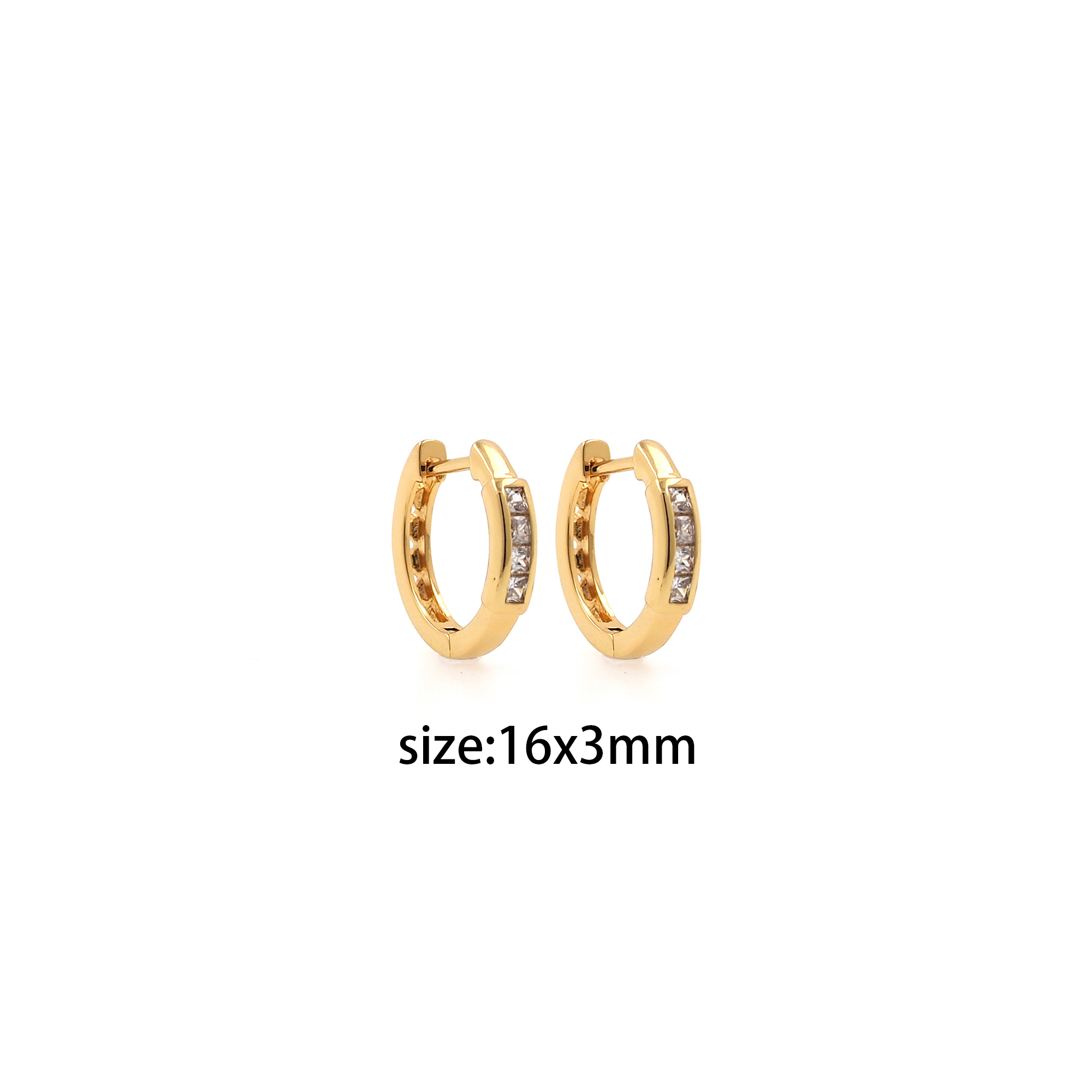 18K Gold Filled CZ Hoop Earrings,Dainty Zirconia Earrings,Gold Hoops,Dainty CZ Hoops Huggie