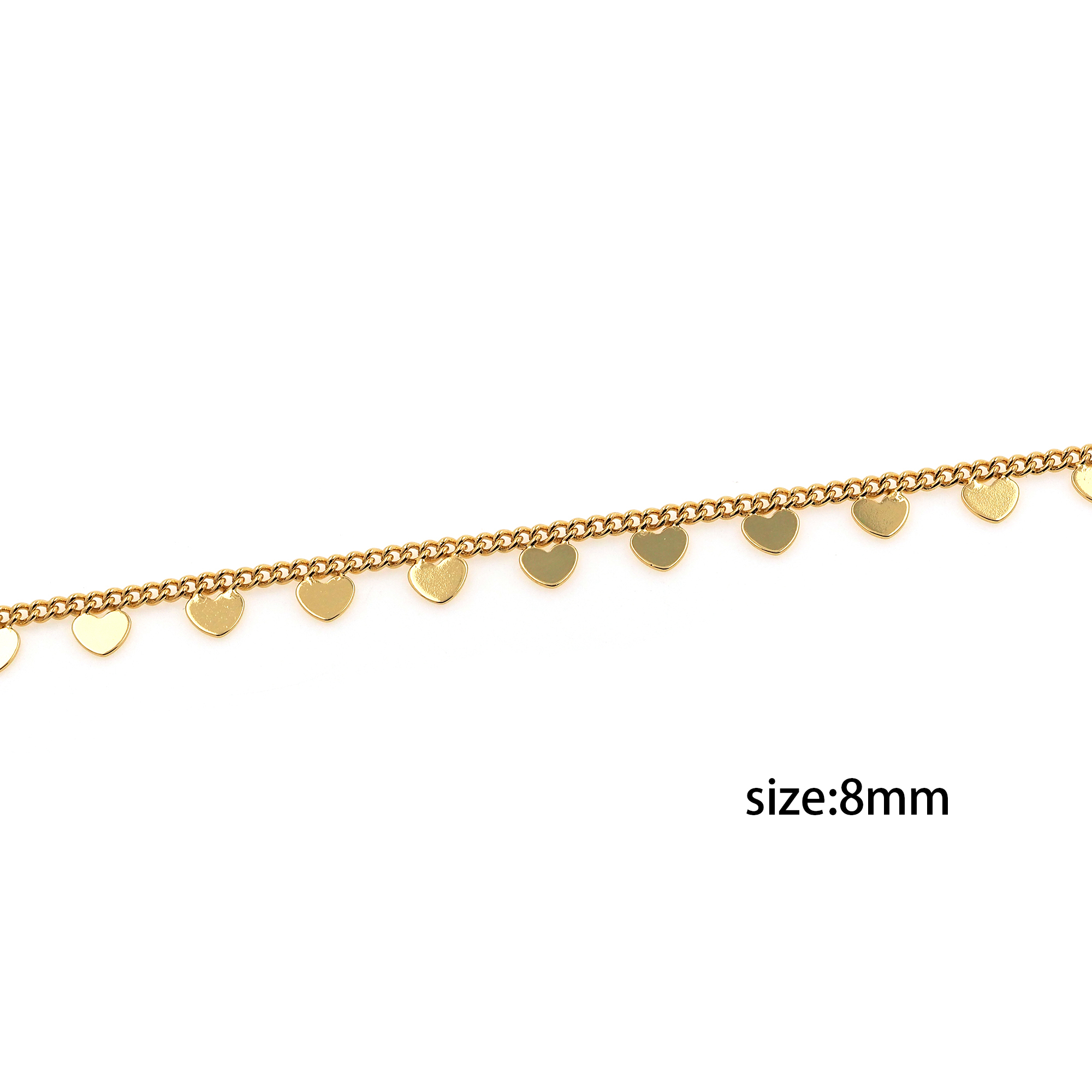 18K Gold Filled Curb Chain Necklace,Dainty Thin Link Chain,Gold Heart Chain Necklace for Women DIY Jewelry Making Supply