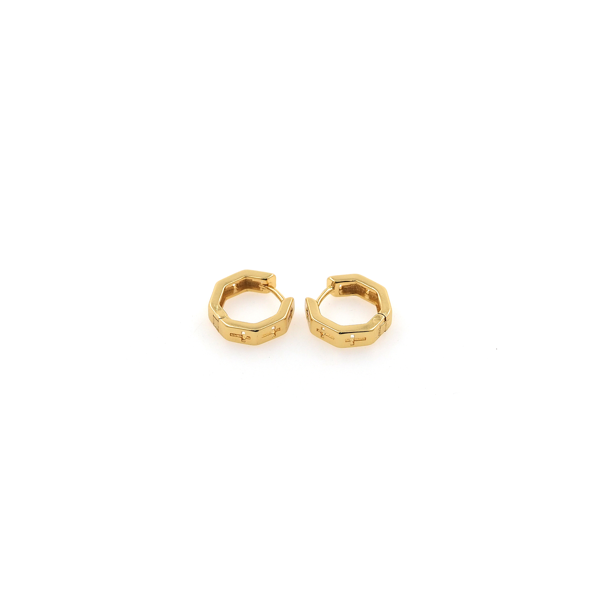 18K Gold Filled Cross Hoops,Religious Hoop Earring,Minimalist Earrings,Gold Hoop Earrings,Huggie Earrings
