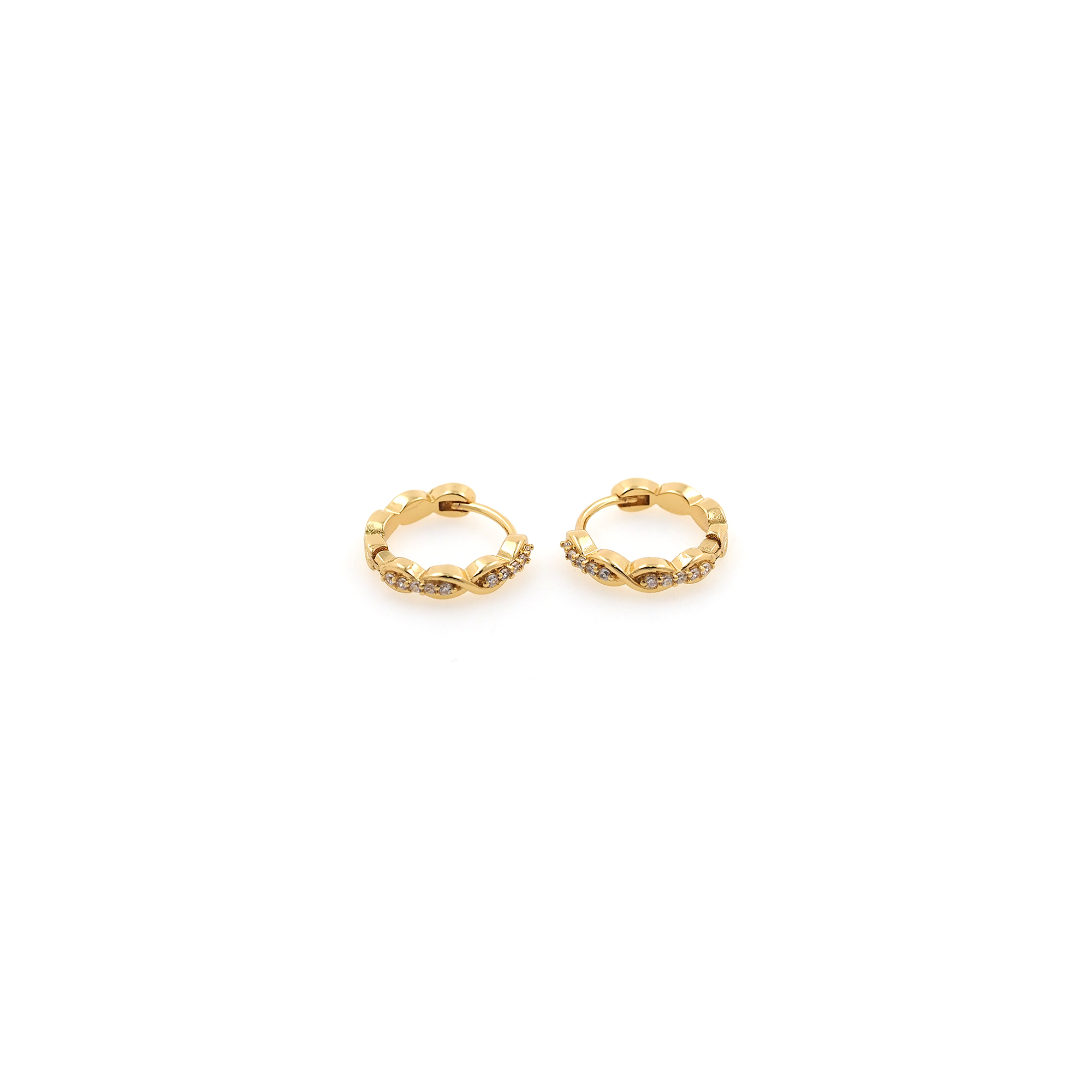 18K Gold Filled Round Hoop Earrings,Dainty Zirconia Earrings,Gold Hoops,Dainty CZ Hoops Huggie