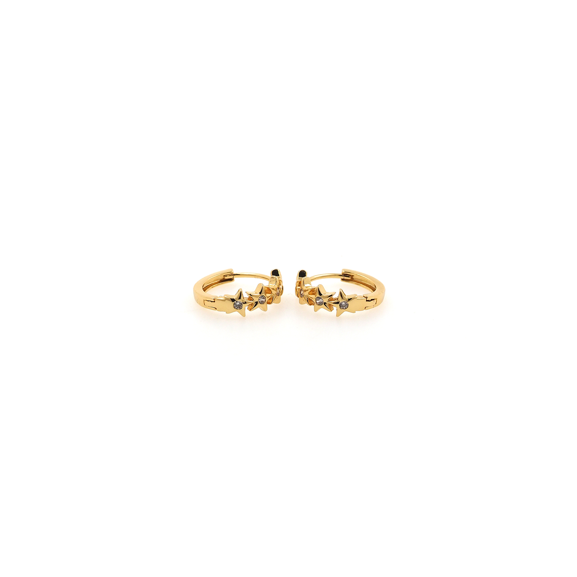 18K Gold Filled Star Hoop Earrings,Dainty Zirconia Earrings,Gold Hoops,Dainty CZ Hoops Huggie