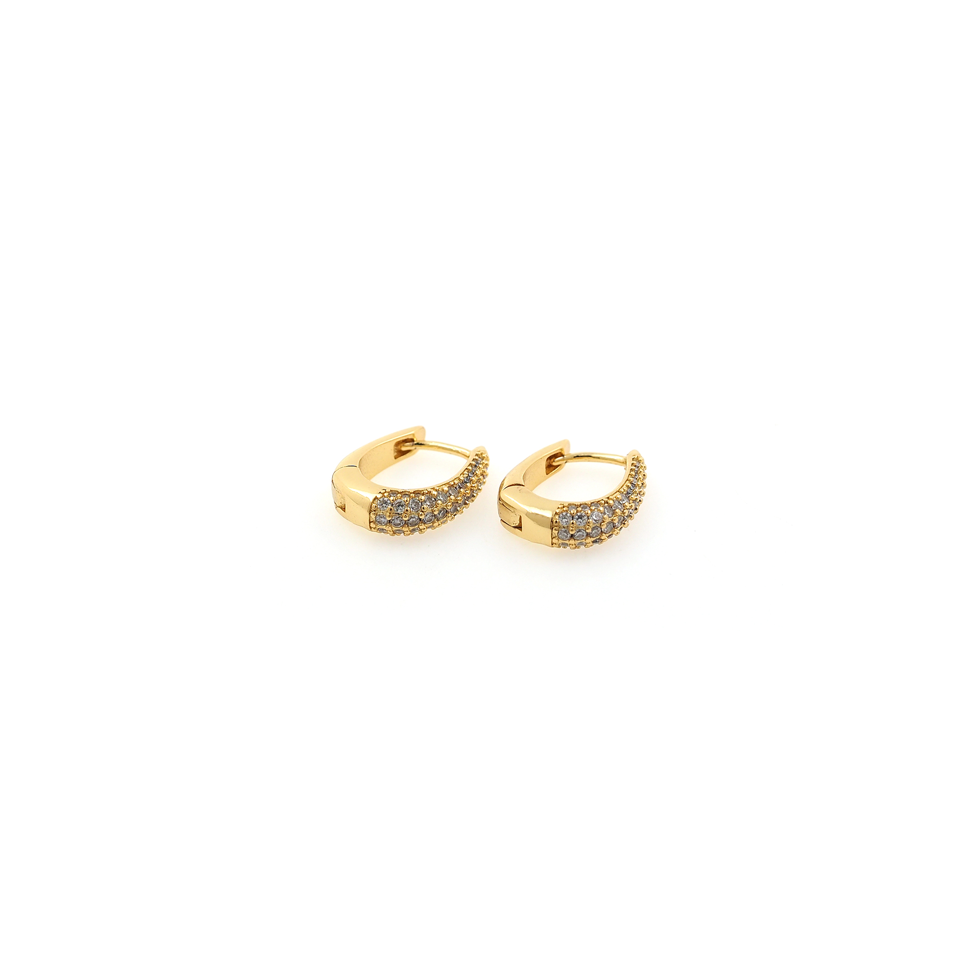 18K Gold Filled CZ Hoop Earrings,Dainty Zirconia Earrings,Gold Hoops,Dainty CZ Hoops Huggie