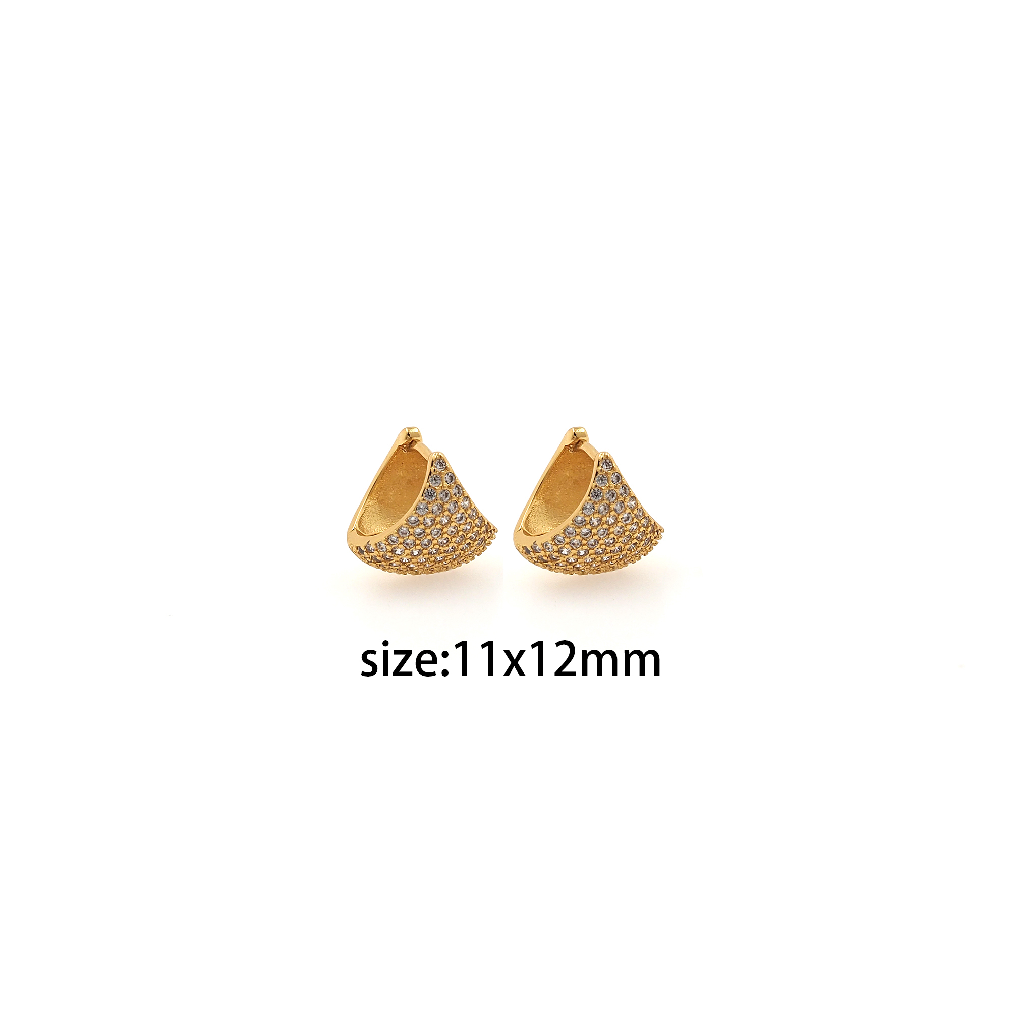 18K Gold Filled Triangle Earrings,CZ Hoops,Dainty Triangle Hoops,Minimalist Earrings,Gold Hoops