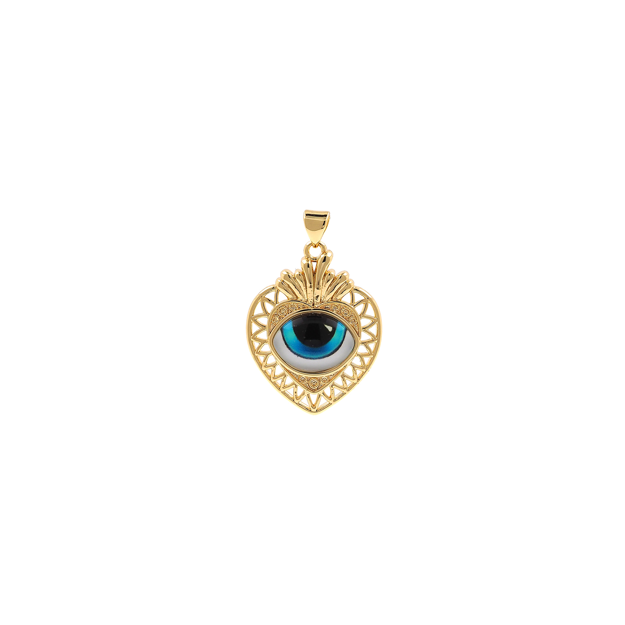 18K Gold Filled Evil Eye Pendant,Amulet Charm Earrings Necklace for DIY Jewelry Making Supply
