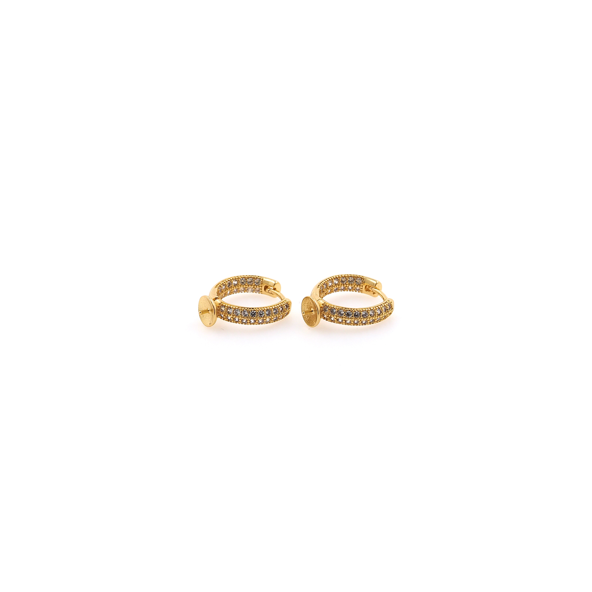 18K Gold Filled CZ Hoops,Minimalist Hoop Earrings,Dainty Earrings,Gold Hoops,Dainty Hoops Huggie,DIY Jewelry Making Supply