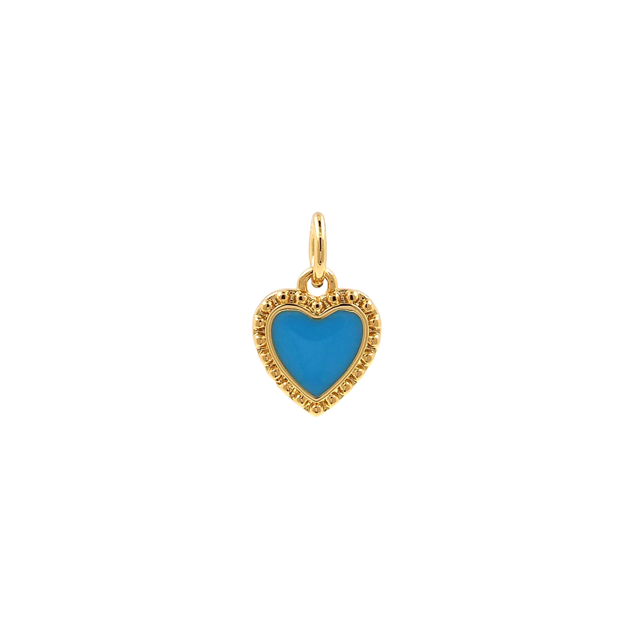 18K Gold Filled Heart Pendant,Enamel Heart Charm Earrings Necklace for DIY Jewelry Making Supply
