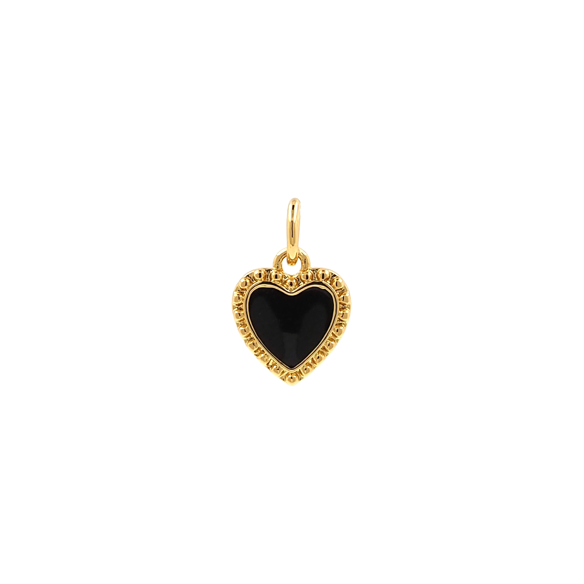 18K Gold Filled Heart Pendant,Enamel Heart Charm Earrings Necklace for DIY Jewelry Making Supply