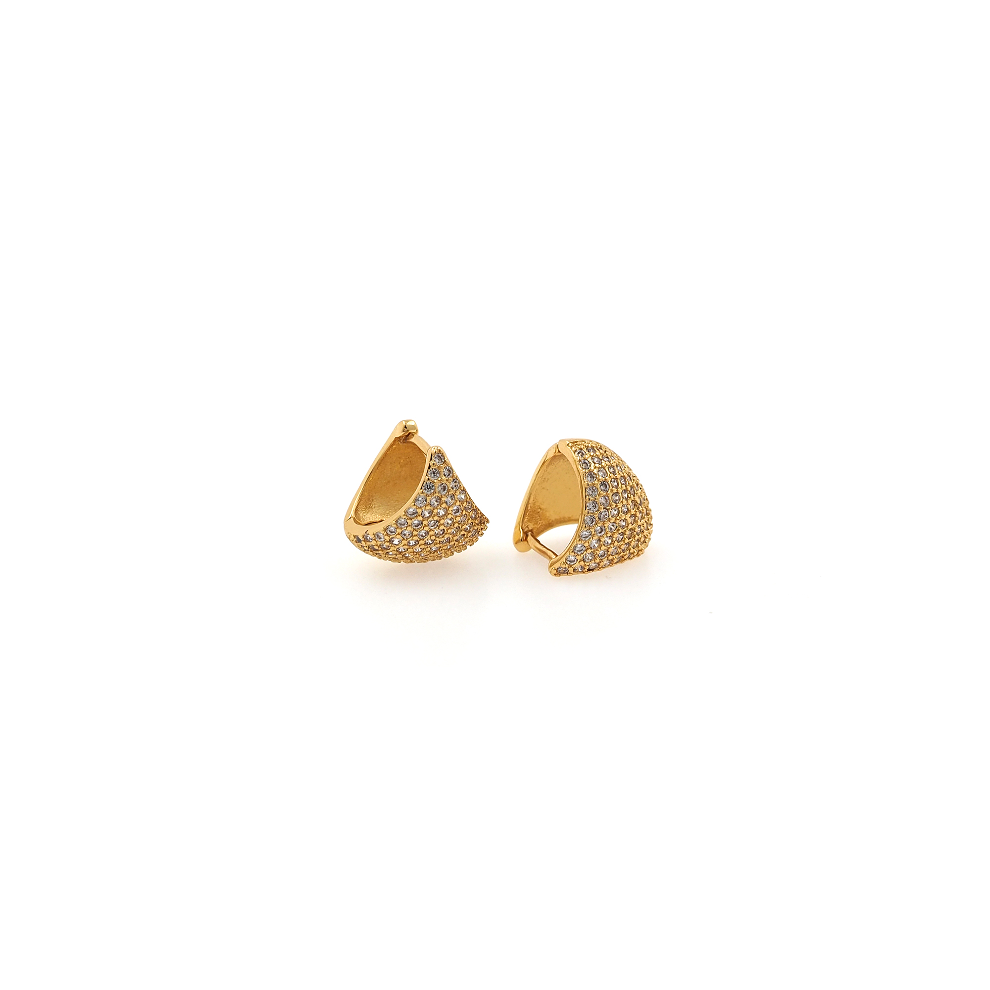 18K Gold Filled Triangle Earrings,CZ Hoops,Dainty Triangle Hoops,Minimalist Earrings,Gold Hoops