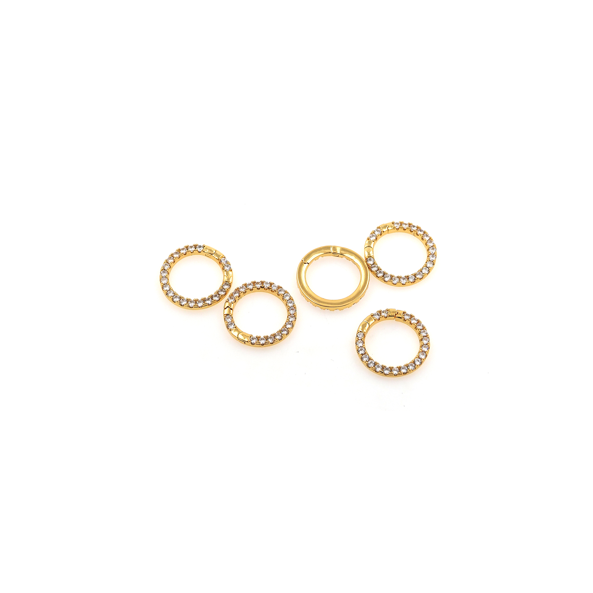 18K Gold Filled Round Carabiner Clasp,CZ Micro Pave Snap Buckle Bracelet Necklace for DIY Jewelry Finding Necklace Bracelet