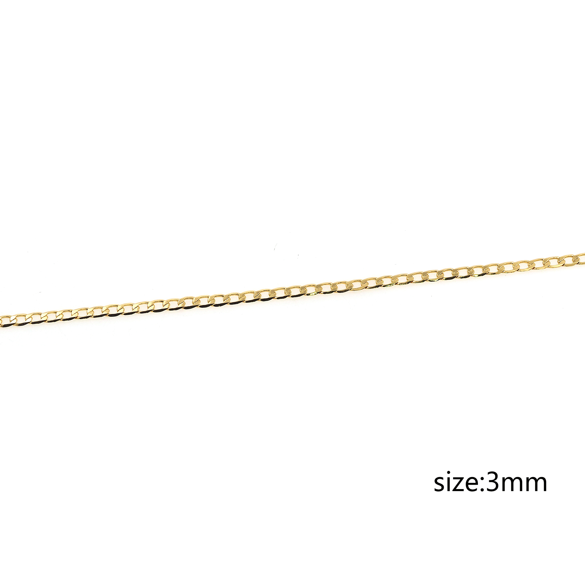 18K Gold Filled Cuban Chain,Dainty Chain,Thin Curb Link Chain Necklace for Women DIY Jewelry Making Supply