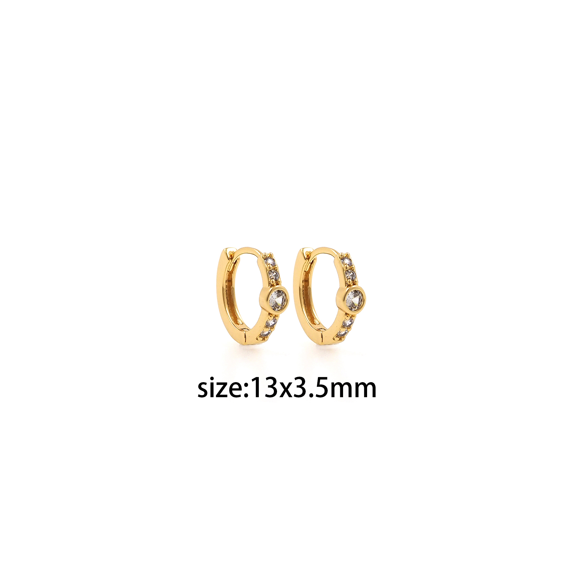 18K Gold Filled Round Hoop Earrings,Dainty Zirconia Earrings,Gold Hoops,Dainty CZ Hoops Huggie
