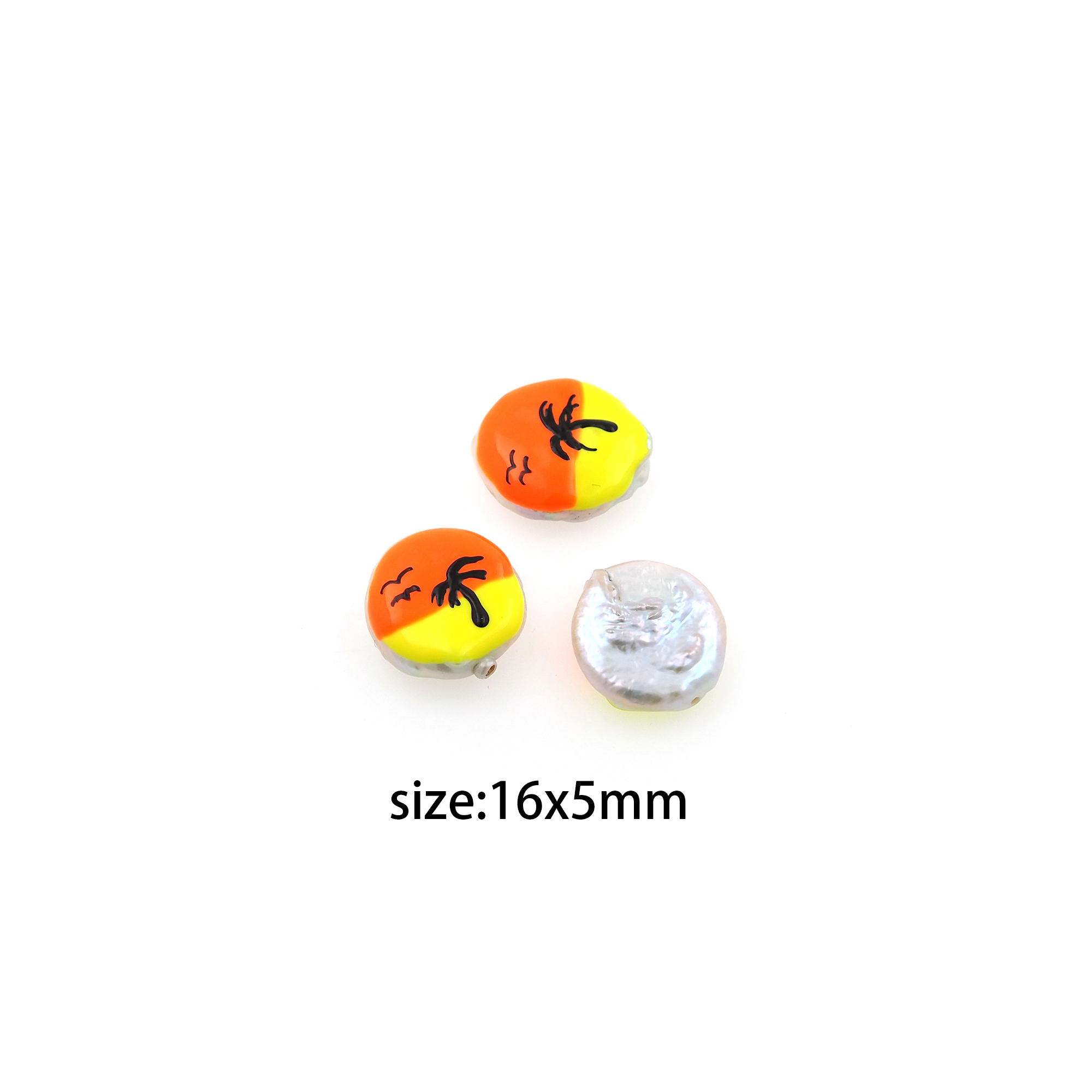 Enamel Spacer Beads,Pearl Beads,Flower Spacer Beads,Coconut Tree Beads for Bracelet Jewelry Necklace Making Supply