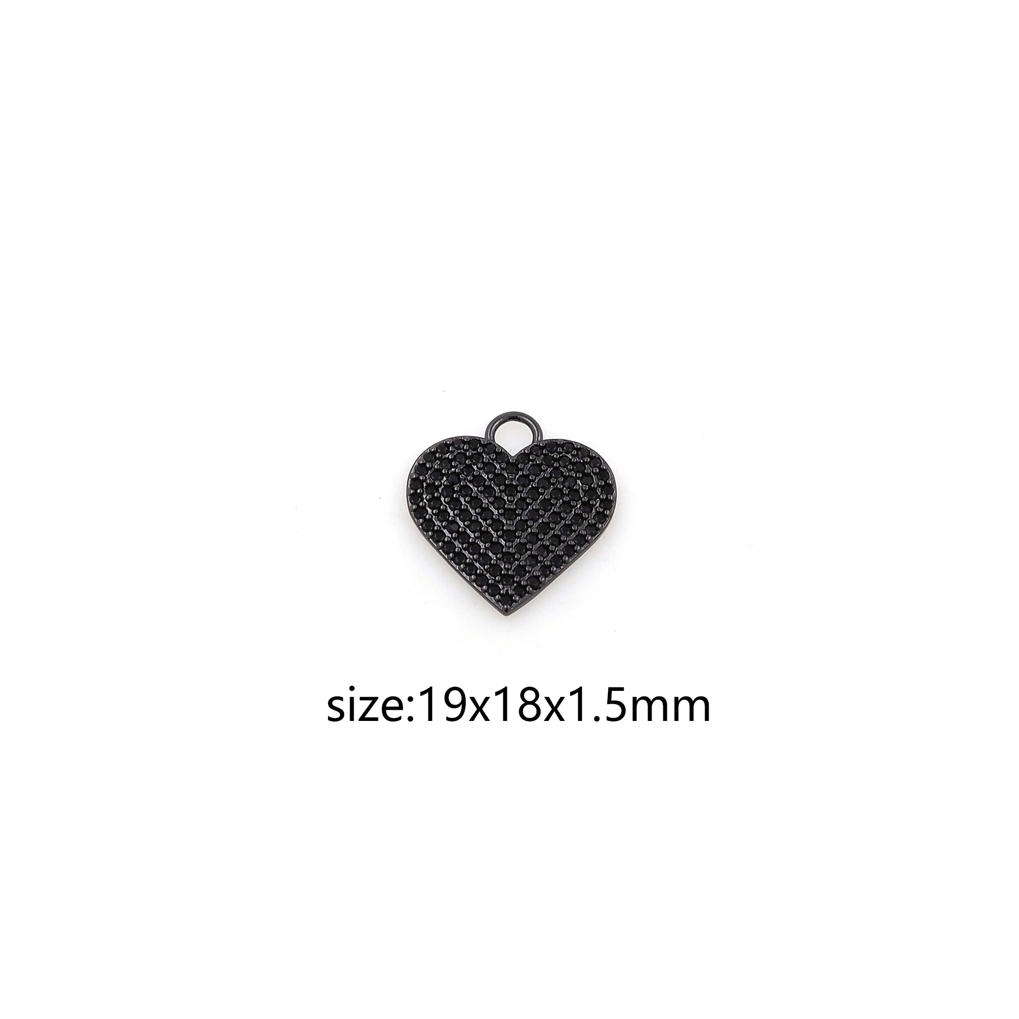 Dainty Heart Pendant,CZ Micro Pave Heart Charm Earrings Necklace for DIY Jewelry Making Supply