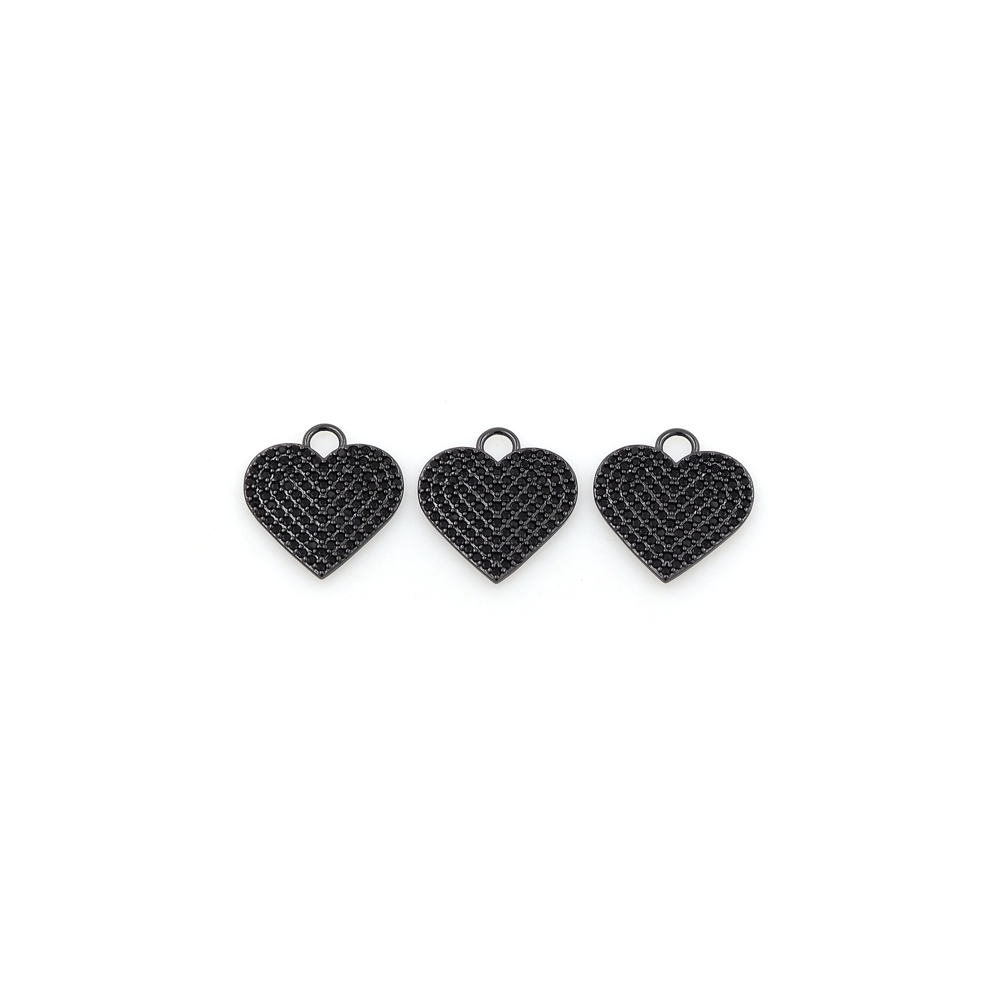 Dainty Heart Pendant,CZ Micro Pave Heart Charm Earrings Necklace for DIY Jewelry Making Supply