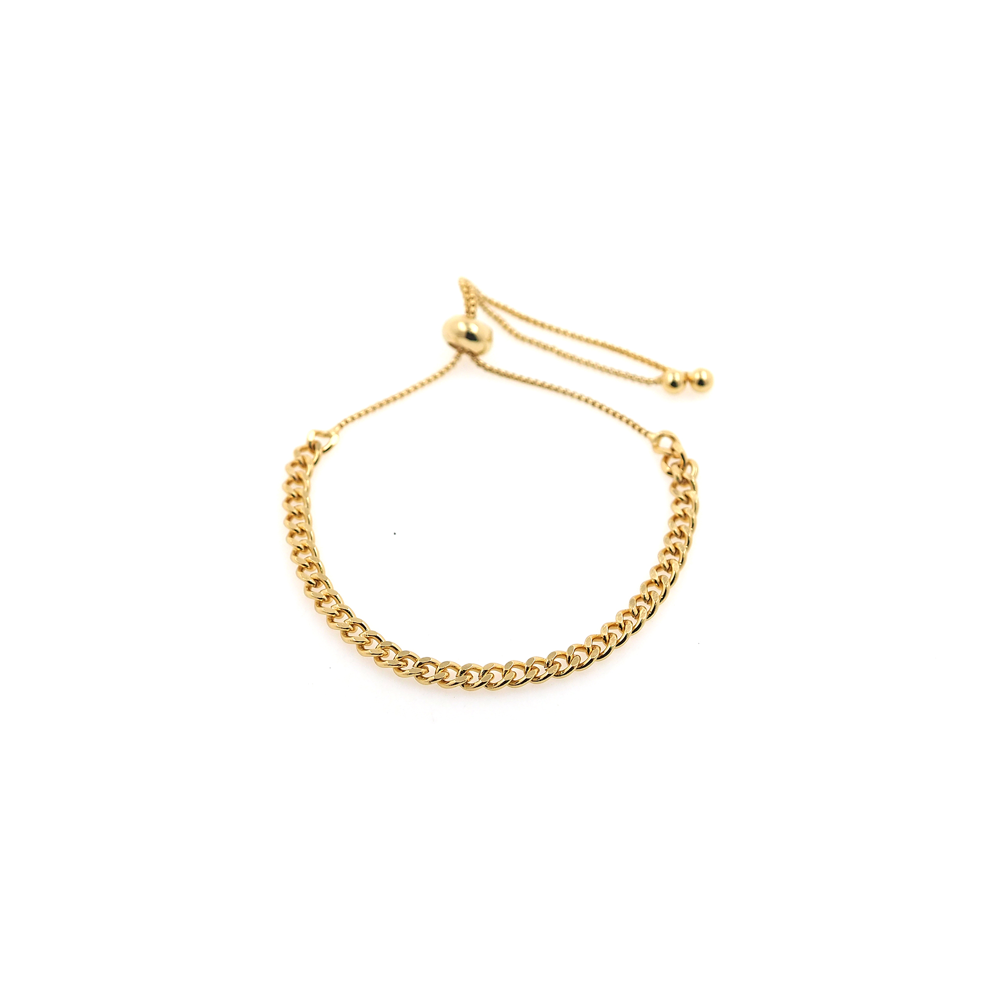 18K Gold Filled Cuban Link Chain Bracelet,Curb Chain,Adjustable Bracelet,Ladies Bracelet,Gift For Her