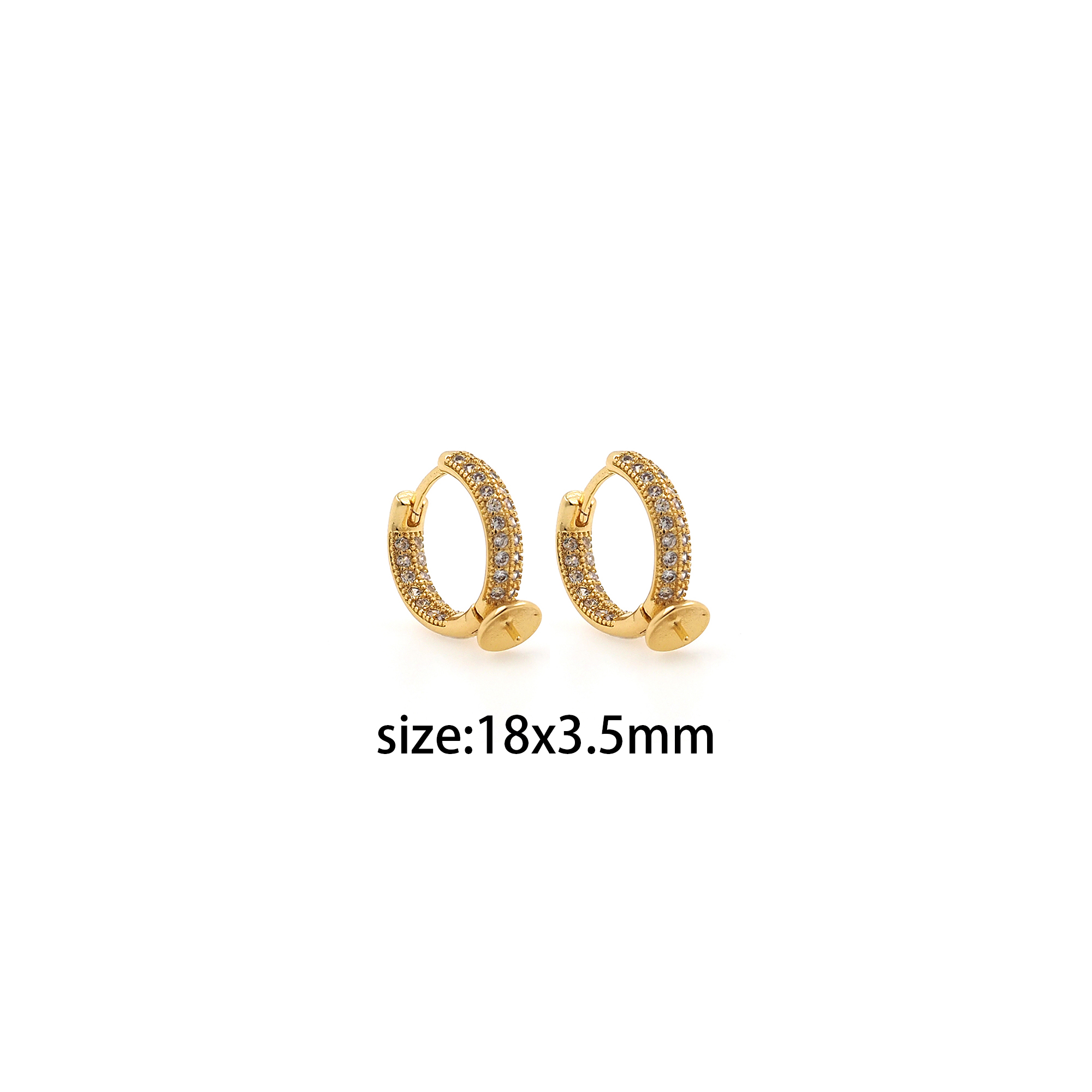 18K Gold Filled CZ Hoops,Minimalist Hoop Earrings,Dainty Earrings,Gold Hoops,Dainty Hoops Huggie,DIY Jewelry Making Supply