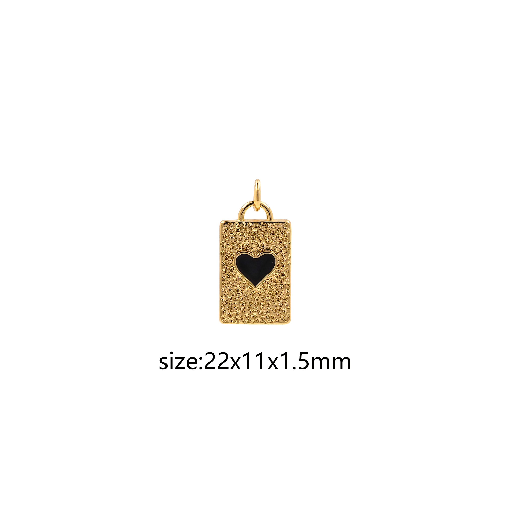 18K Gold Filled Heart Pendant,Enamel Heart Charm Earrings Necklace for DIY Jewelry Making Supply