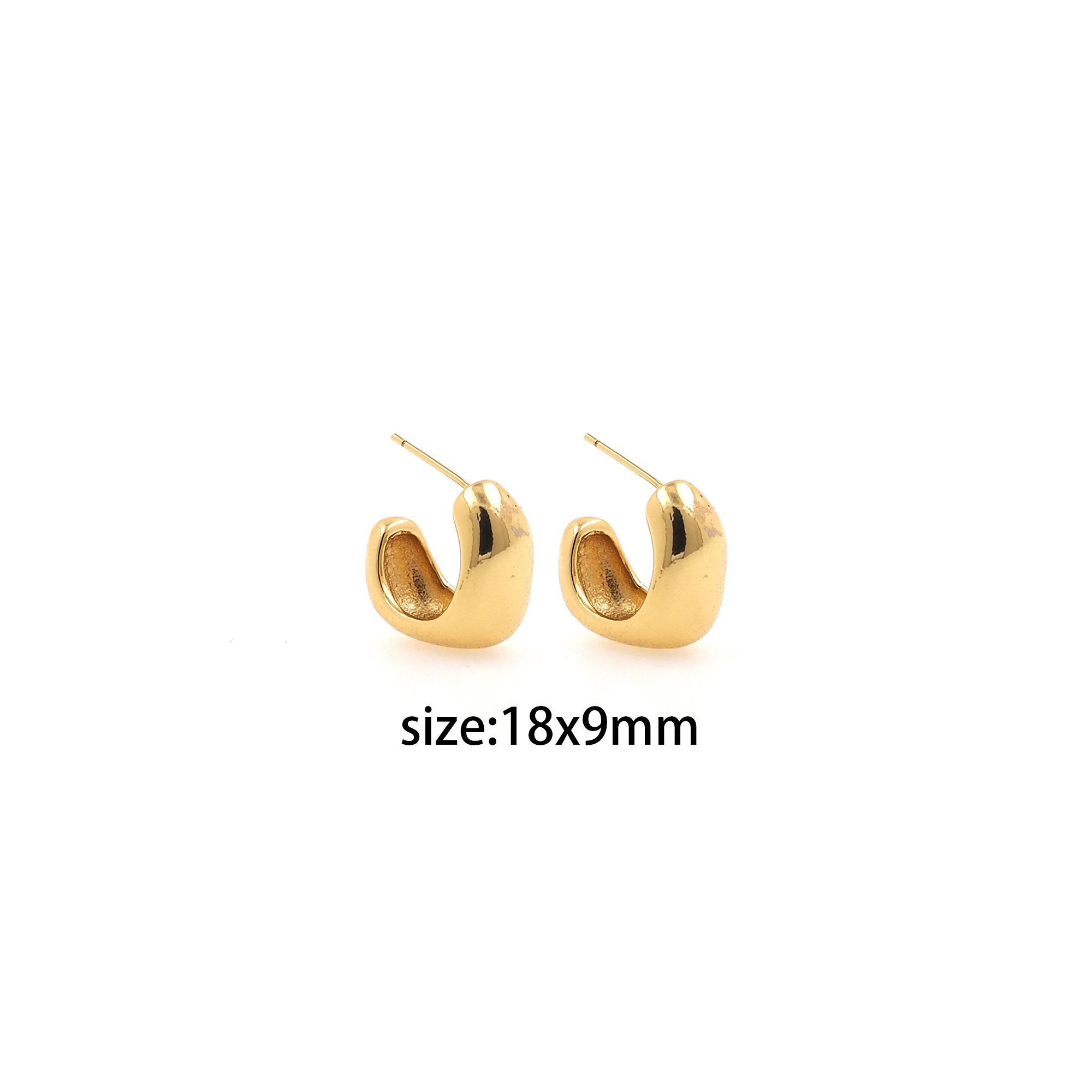 18K Gold Filled Thick Hoops Earrings,Gold Huggies Hoop Earrings,Minimalist Earrings