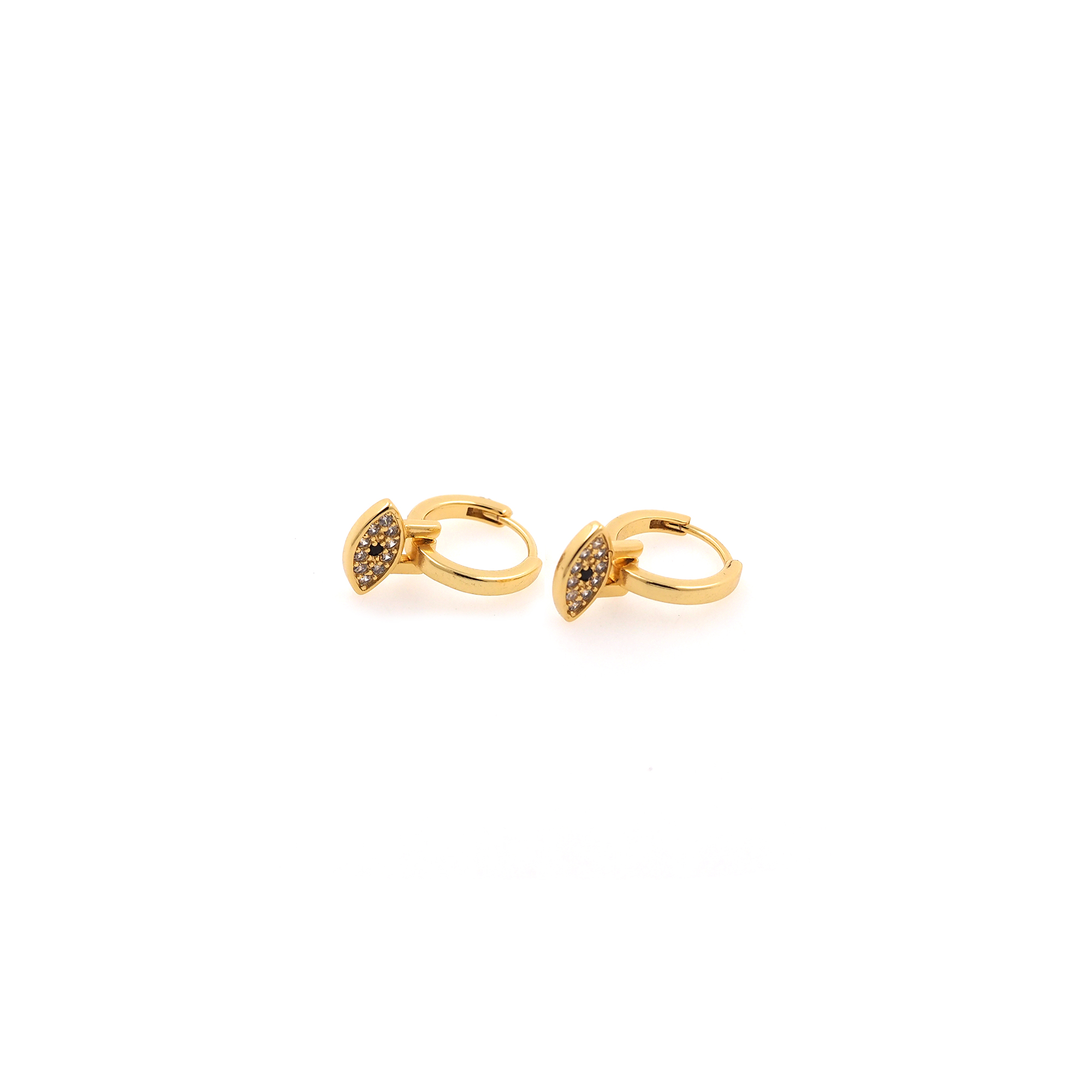 18K Gold Filled Evil Eye Hoop Earrings,Dainty Zirconia Earrings,Dangle Hoops,Dainty CZ Hoops Huggie
