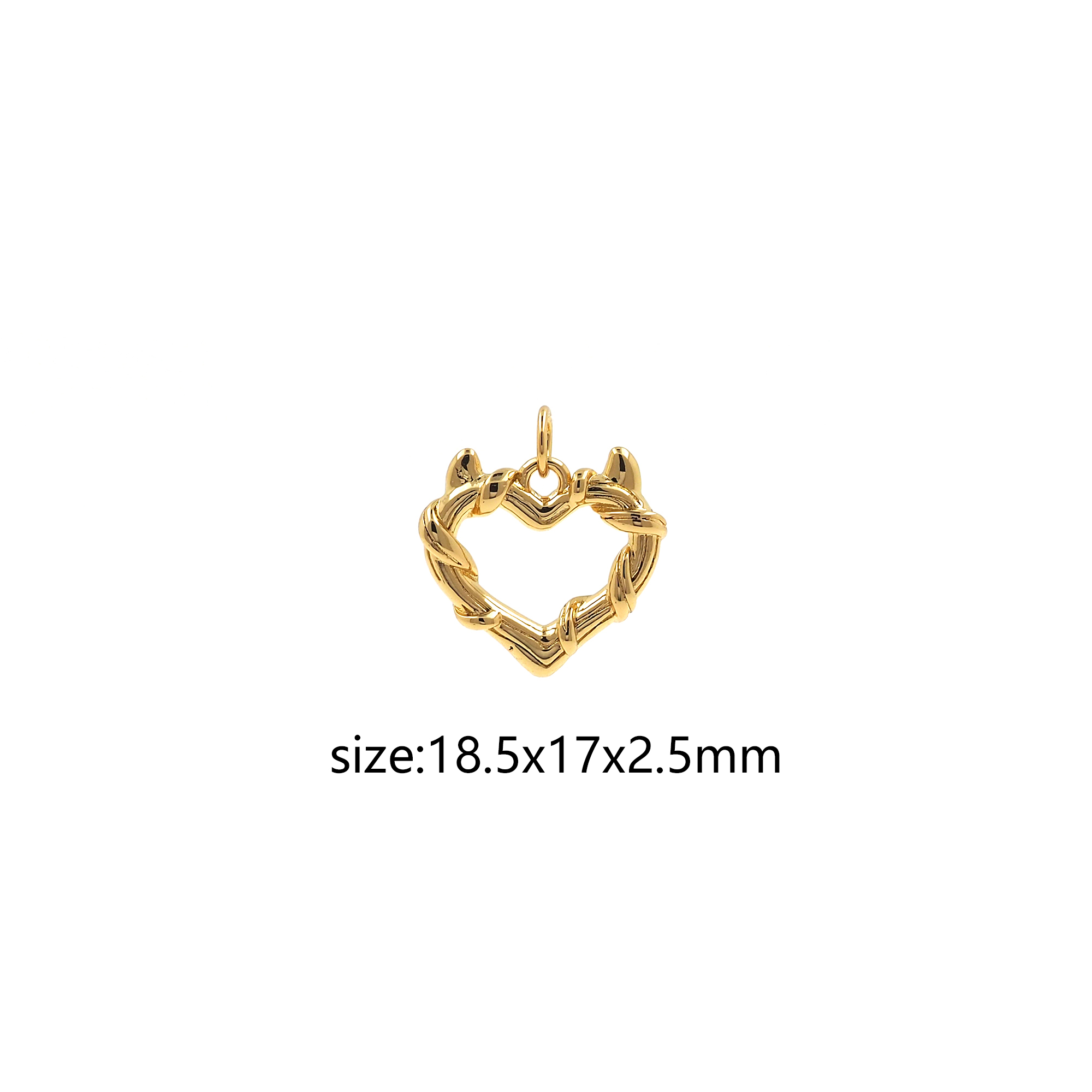 18K Gold Filled Heart Pendant,Dainty Heart Charm Earrings Necklace for DIY Jewelry Making Supply