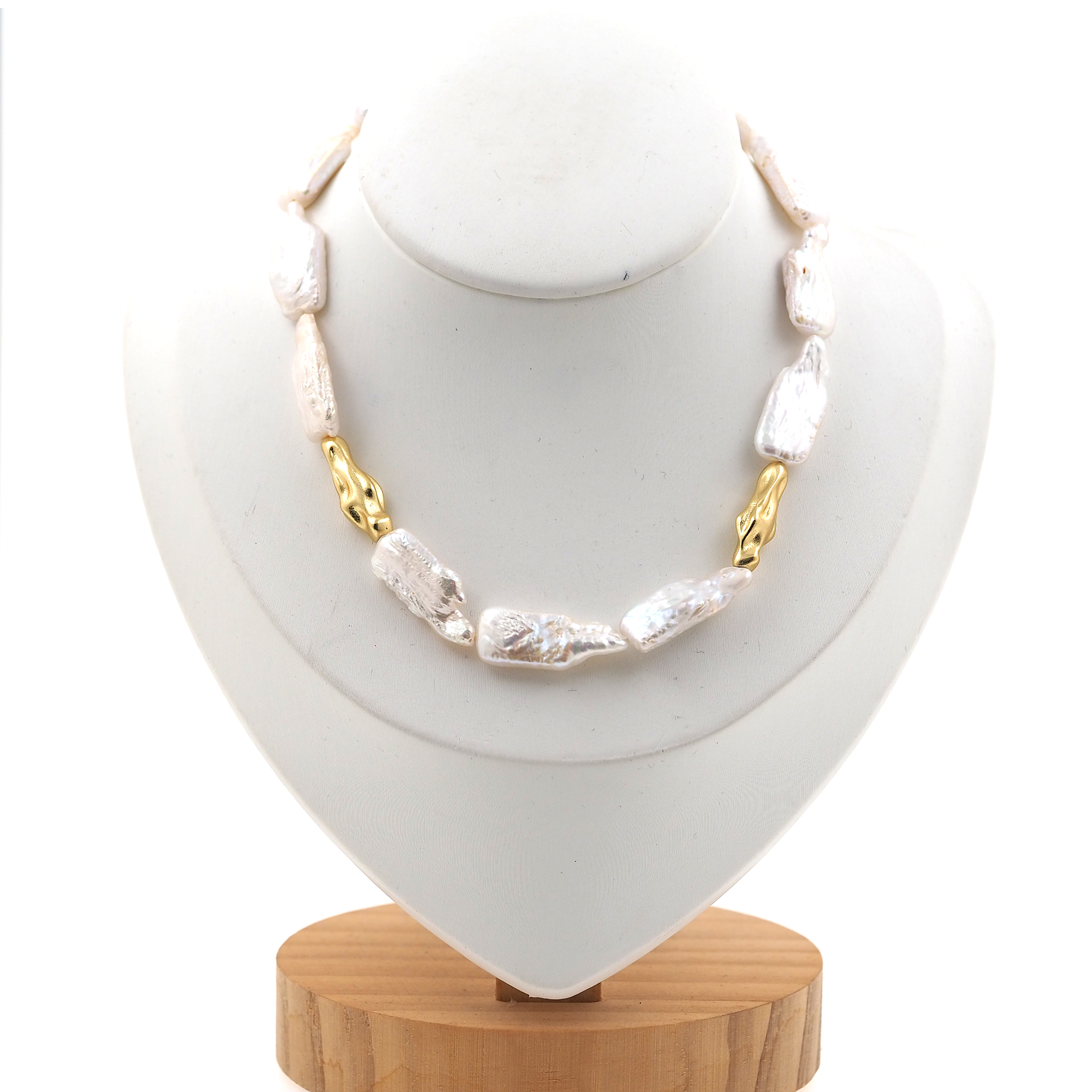 18K Gold Filled Pearl Link Necklace,Pearl Chain,Minimalist Pearl Necklace,Pearl Choker,Adjustable Necklace