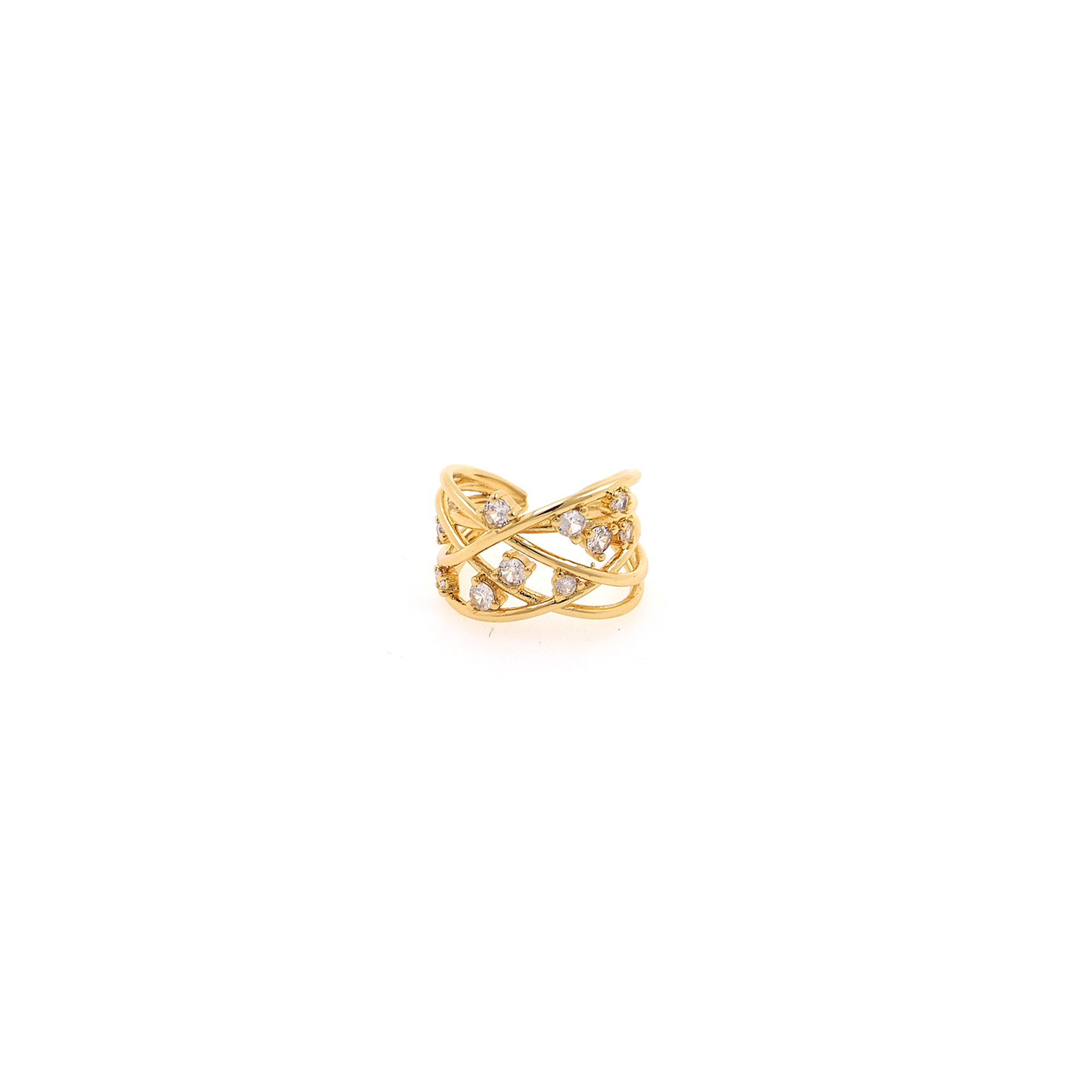 18K Gold Filled Thick CZ Ring,Minimalist Ring,Dainty Zirconia Ring,Open Ring,Adjustable Ring