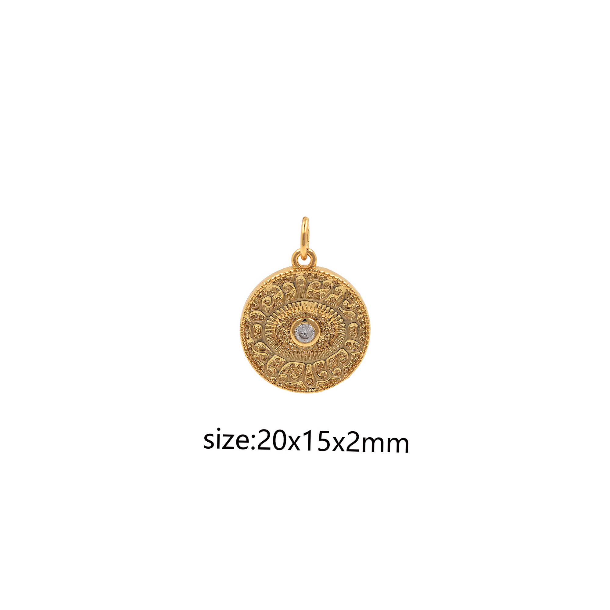 18K Gold Filled Evil Eye Pendant,CZ Micro Pave Evil Eye Coin Charm Earrings Necklace for DIY Jewelry Making Supply