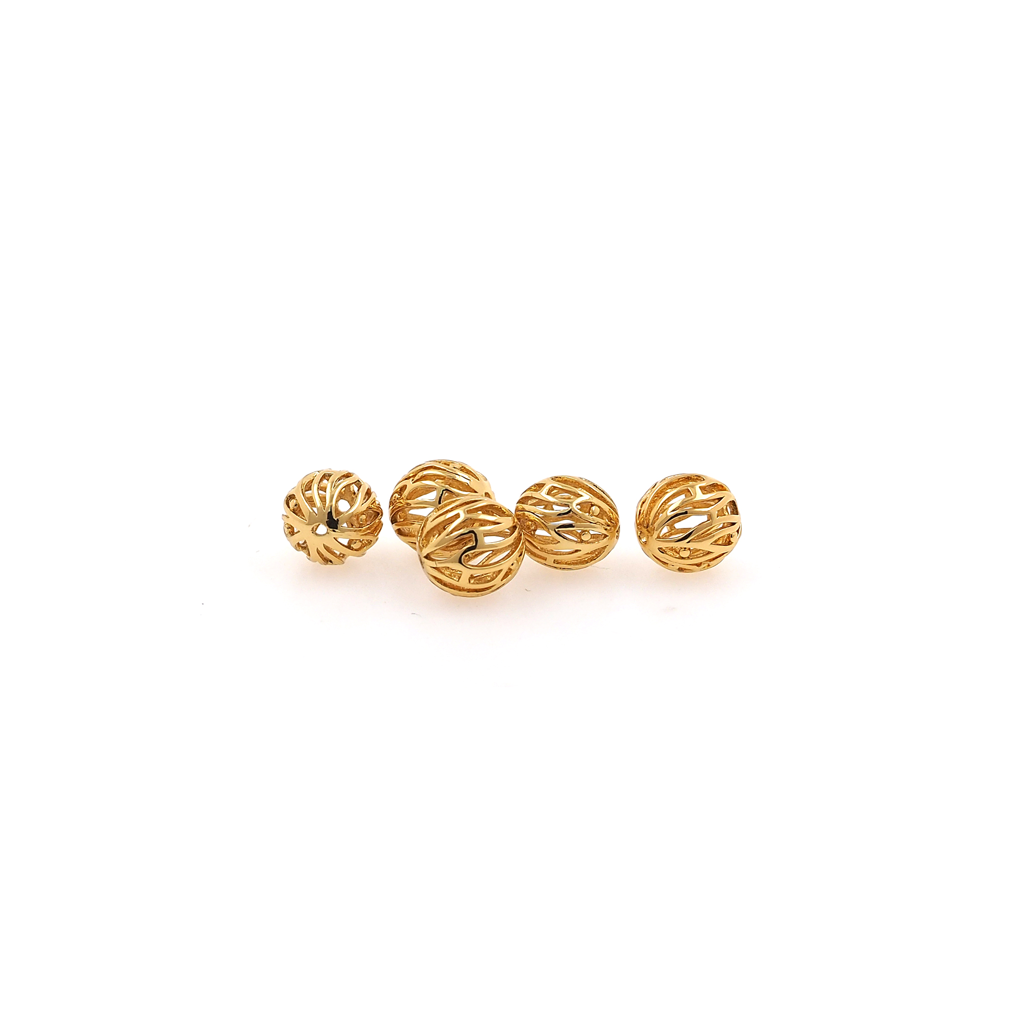 18K Gold Filled Ball Spacer Beads,Gold Filigree Spacer Beads,Hollow Beads,Round Beads for Bracelet Jewelry Necklace Making Supply