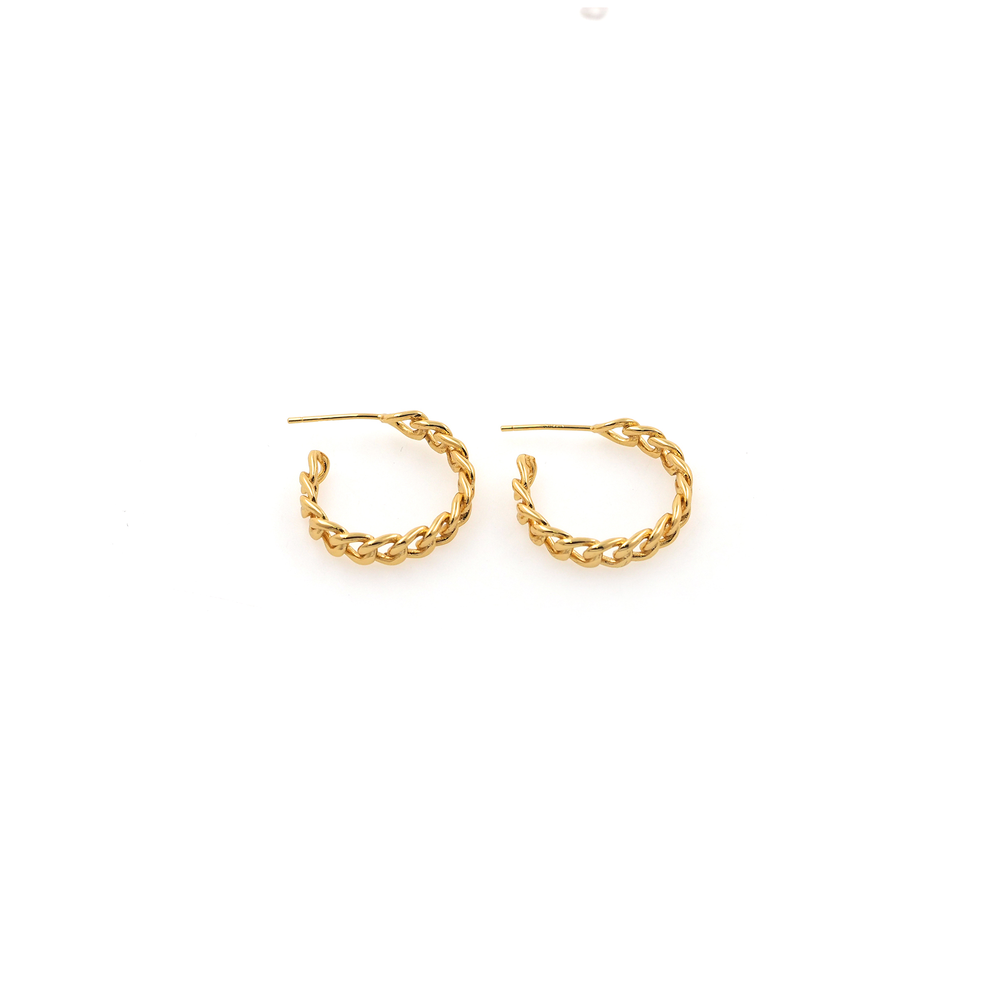 18K Gold Filled Chain Hoop Earrings,Curb Earrings,Minimalist Earrings,Gold Hoops,Dainty Hoops Huggie