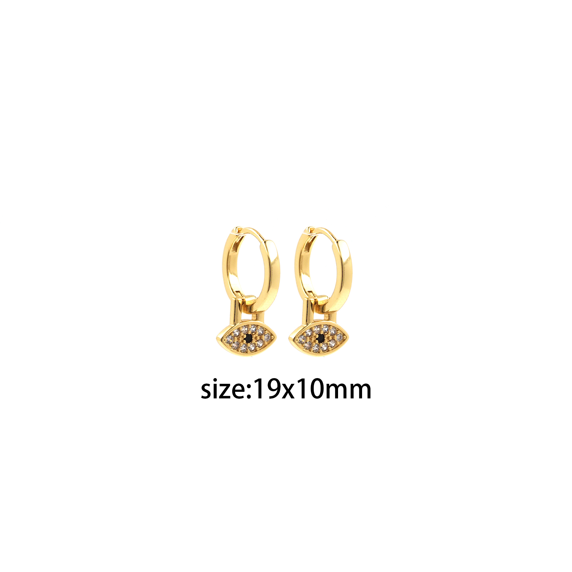 18K Gold Filled Evil Eye Hoop Earrings,Dainty Zirconia Earrings,Dangle Hoops,Dainty CZ Hoops Huggie