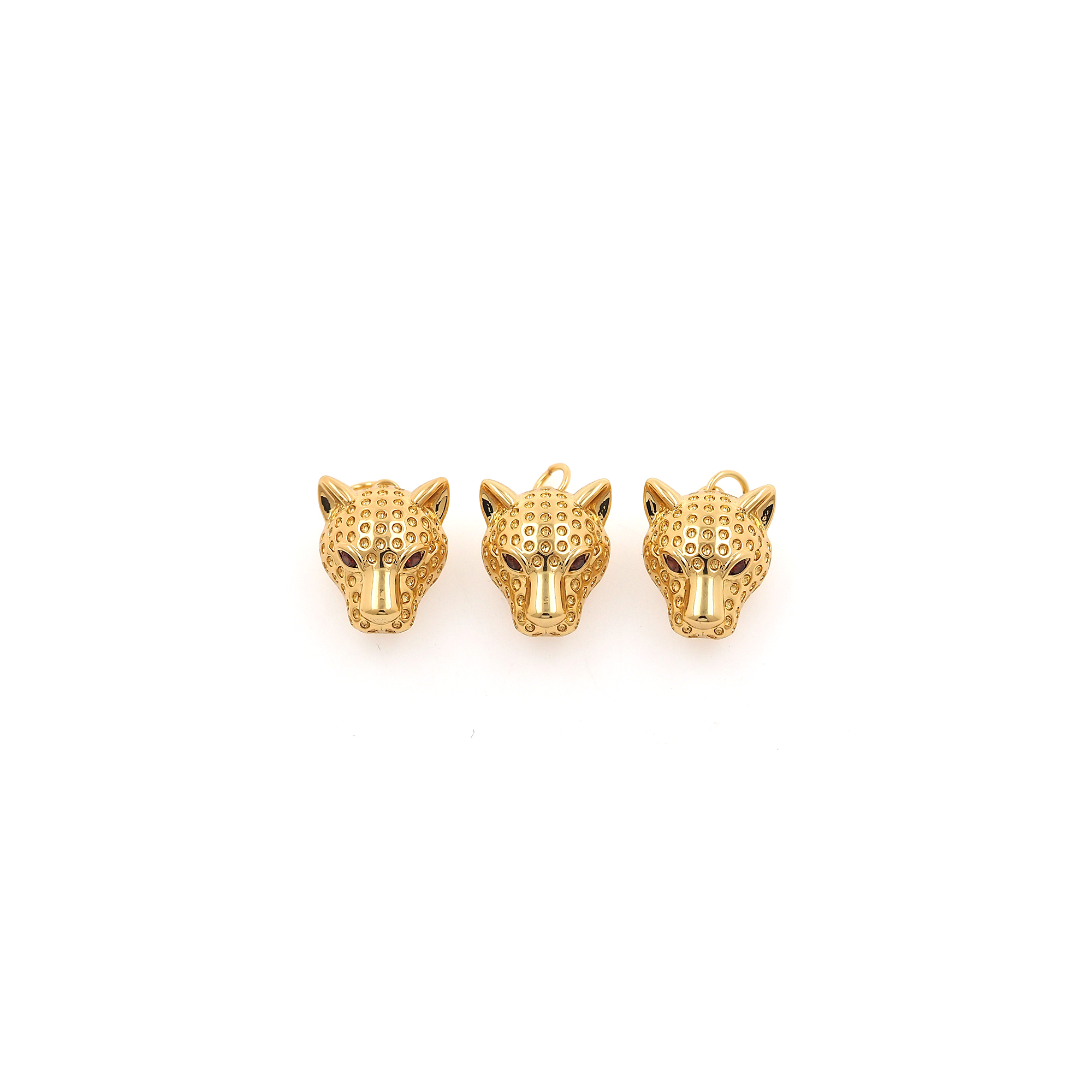18K Gold Filled Leopard Pendant,Animal Charm Earrings Necklace for DIY Jewelry Making Supply