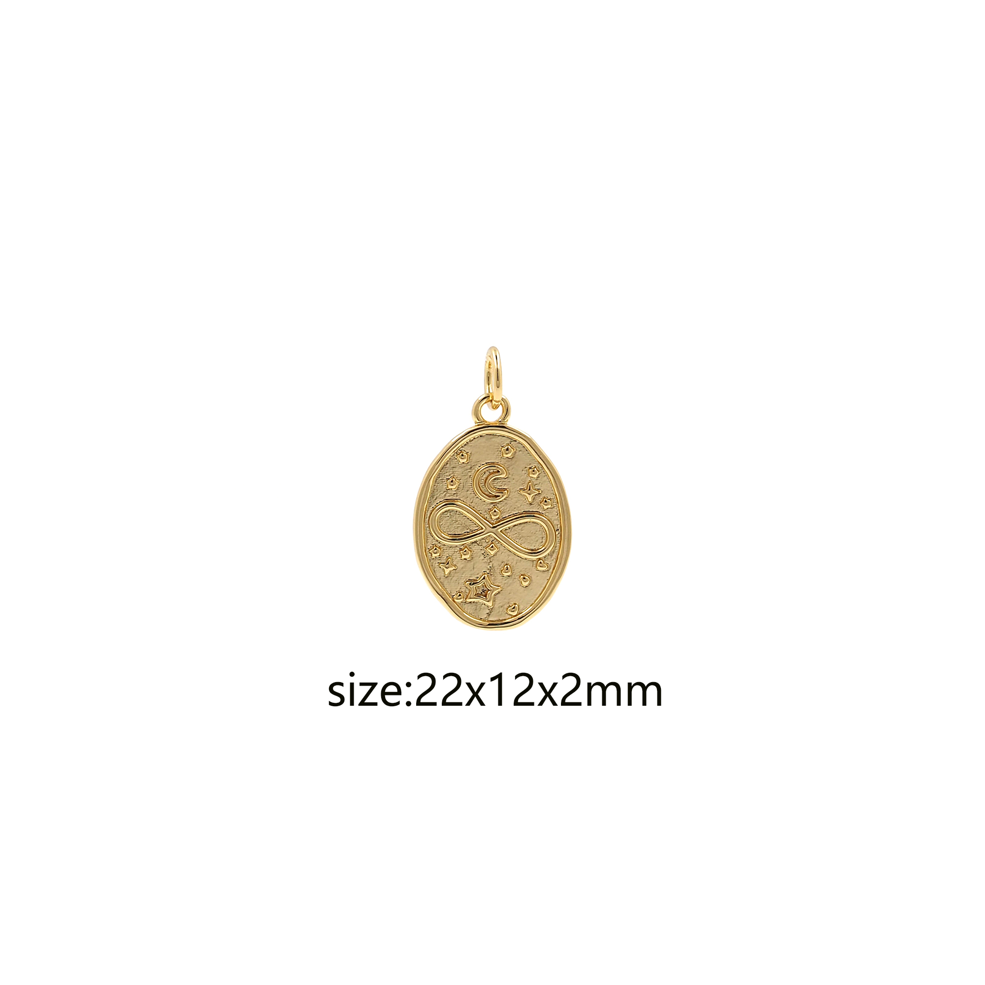 18K Gold Filled Infinity Pendant,Dainty Infinity Charm Earrings Necklace for DIY Jewelry Making Supply