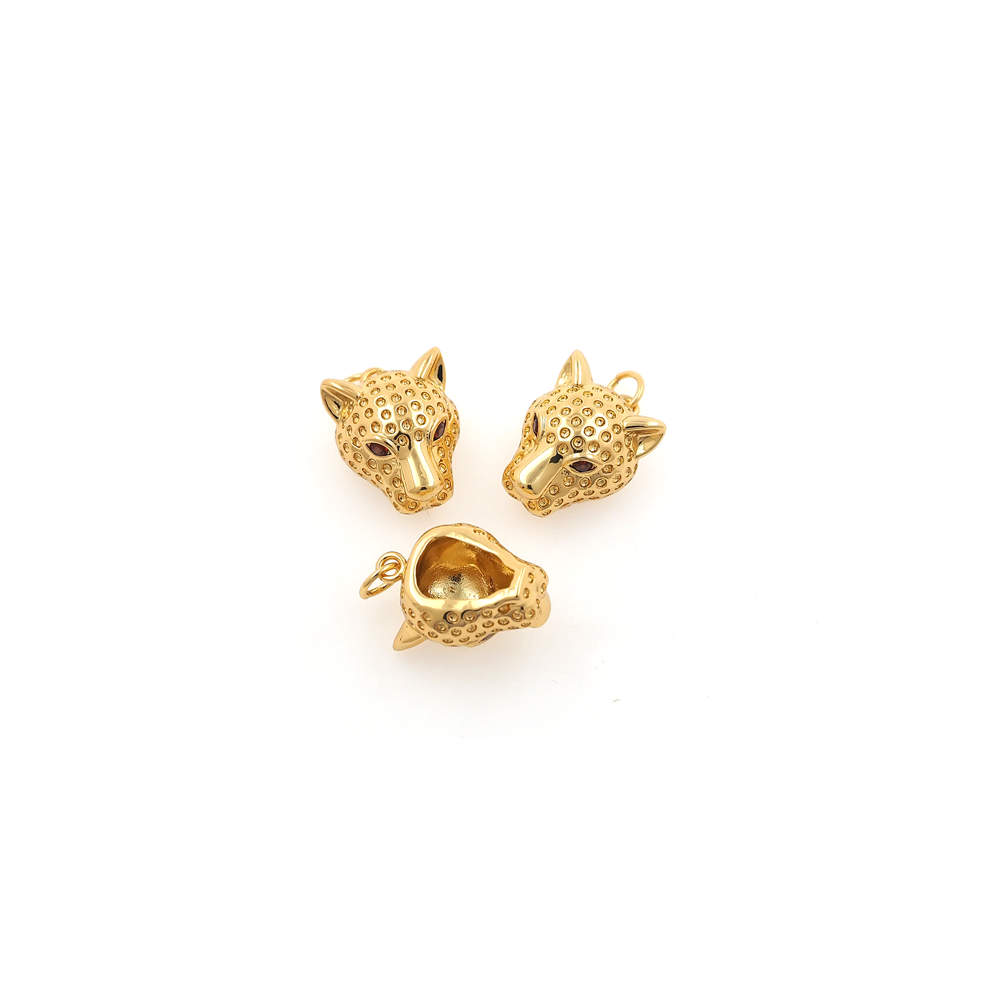 18K Gold Filled Leopard Pendant,Animal Charm Earrings Necklace for DIY Jewelry Making Supply