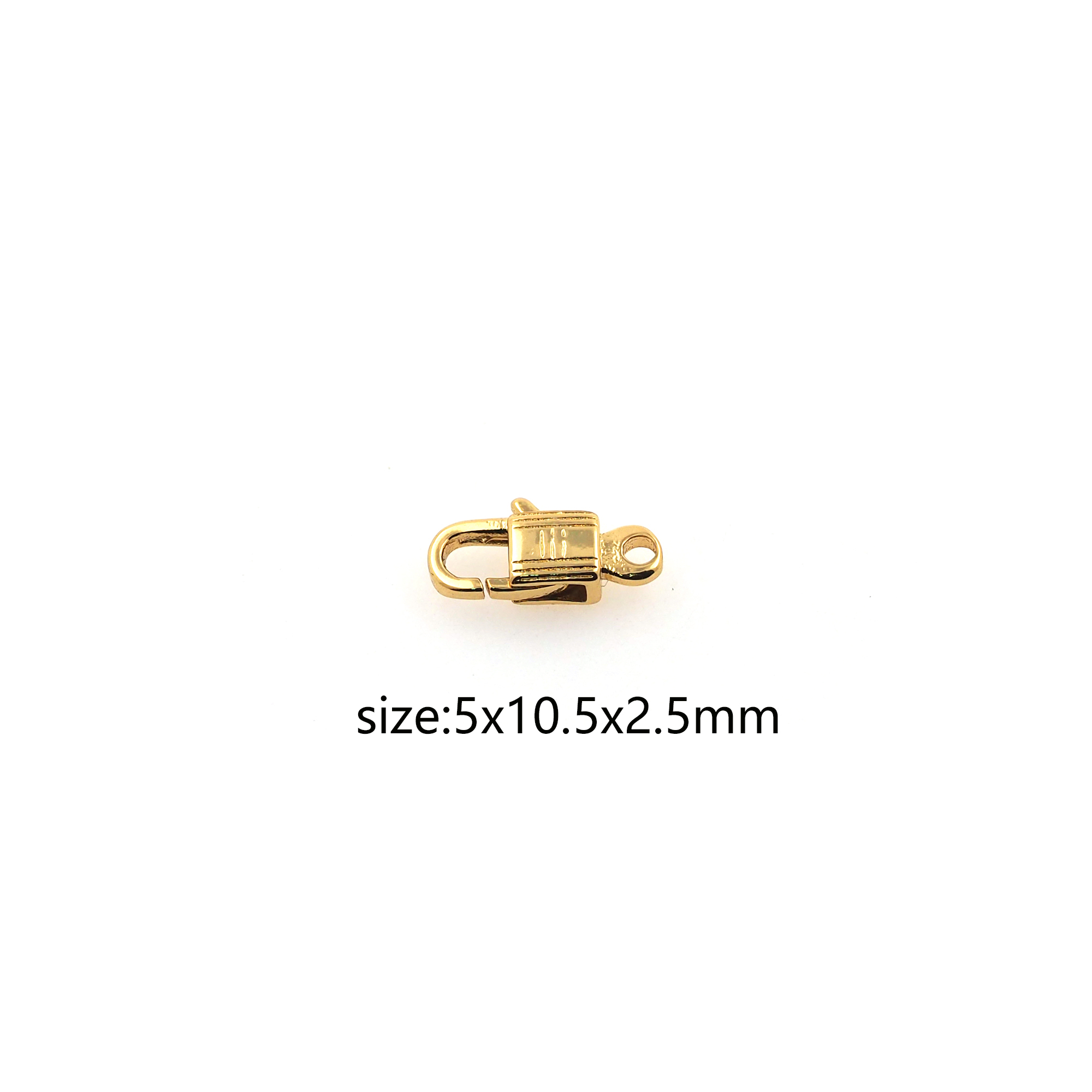 18K Gold Filled Rectangle Lobster Clasp,Lobster Clasp Lock,Spring Buckle for DIY Jewelry Necklace Bracelet