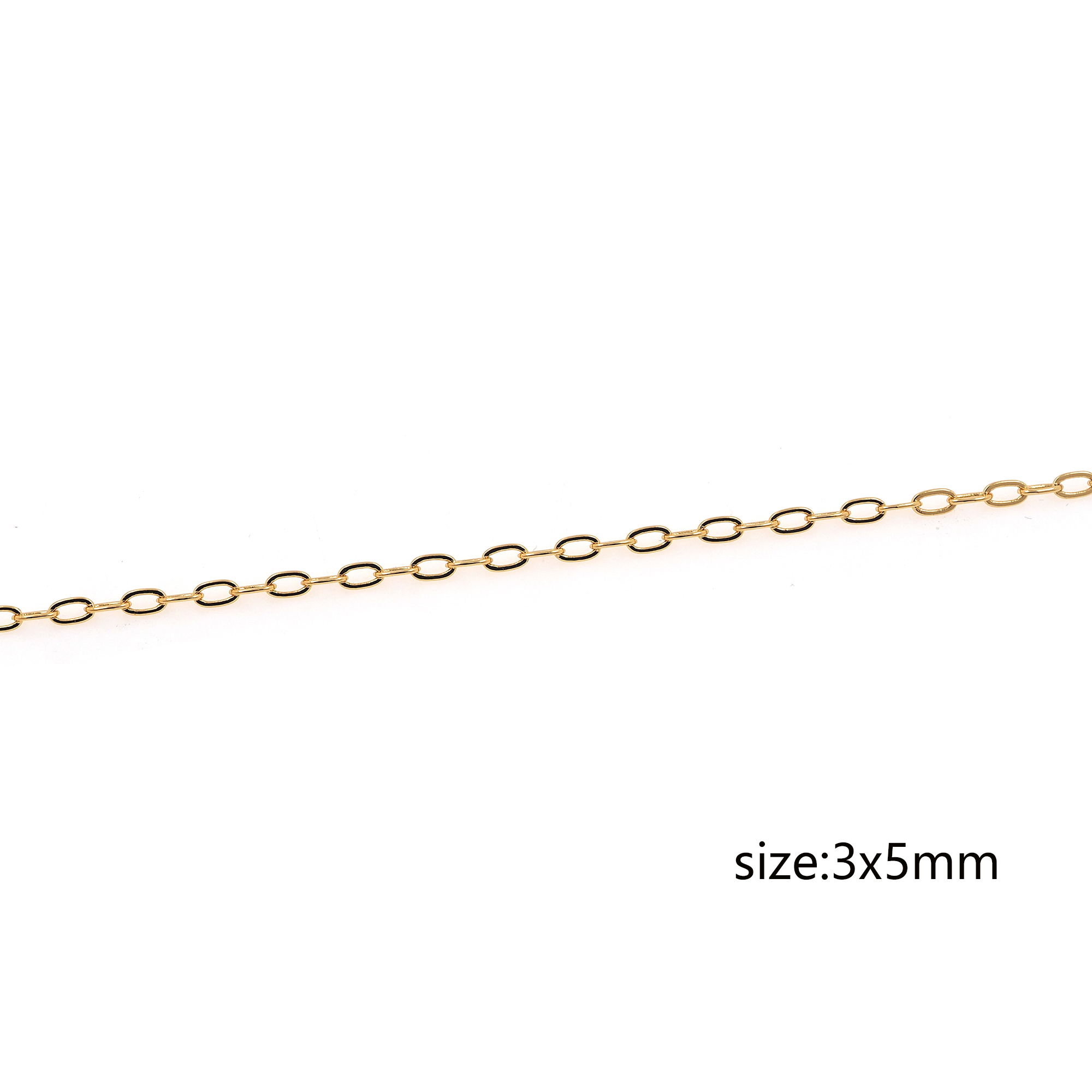 18K Gold Filled Cable Chain Necklace,Oval Chain,Dainty Thin Link Chain,Gold Paper Clip Chain Necklace for Women DIY Jewelry Making Supply