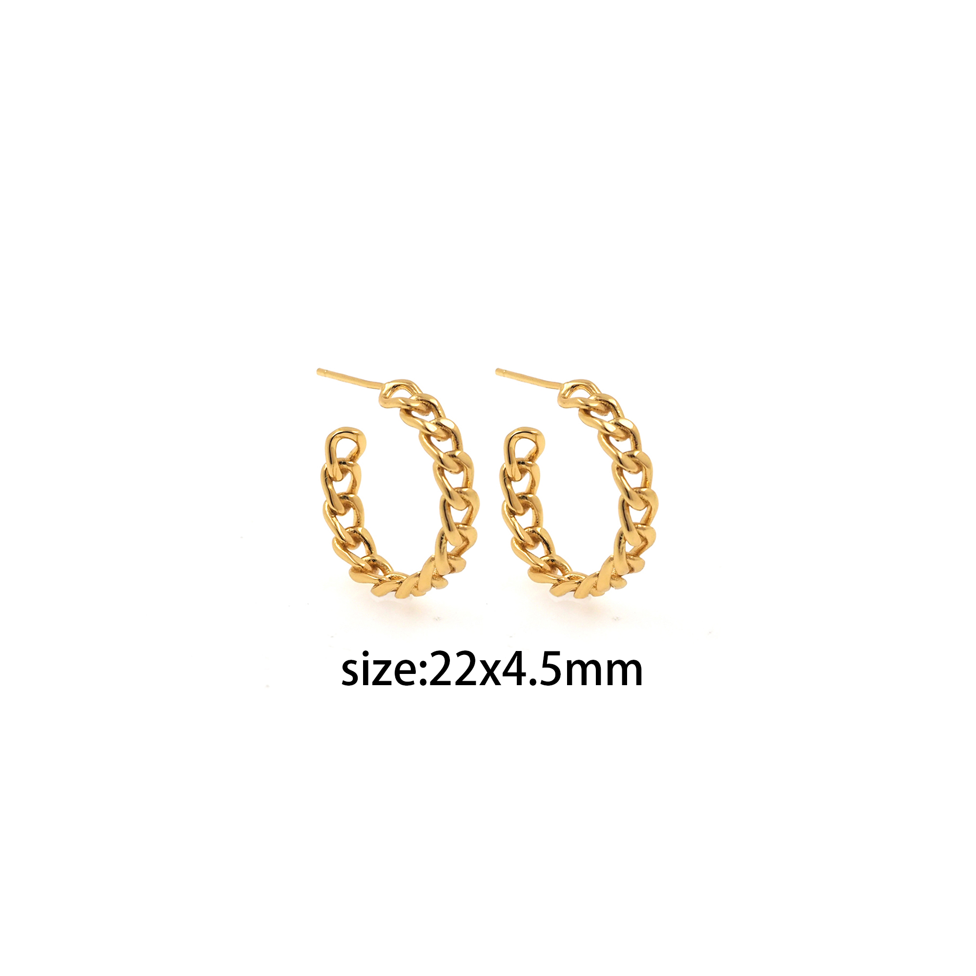 18K Gold Filled Chain Hoop Earrings,Curb Earrings,Minimalist Earrings,Gold Hoops,Dainty Hoops Huggie