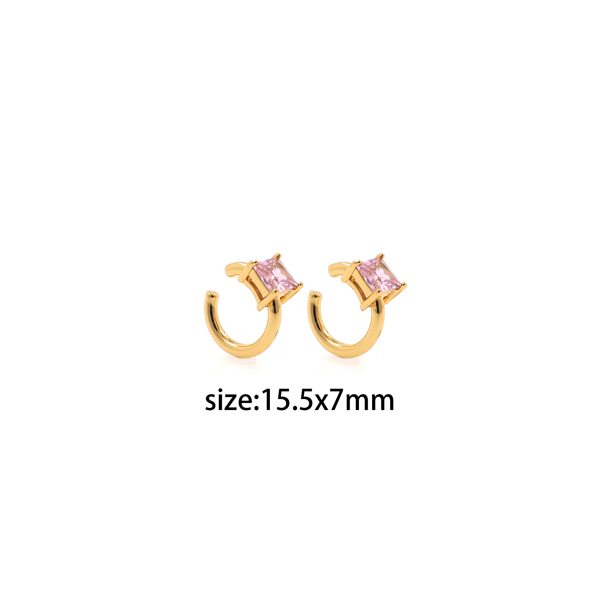 18K Gold Filled Ear Clip Earrings,CZ Ear Clips,Clip on Earrings,Minimalist Ear Cuff