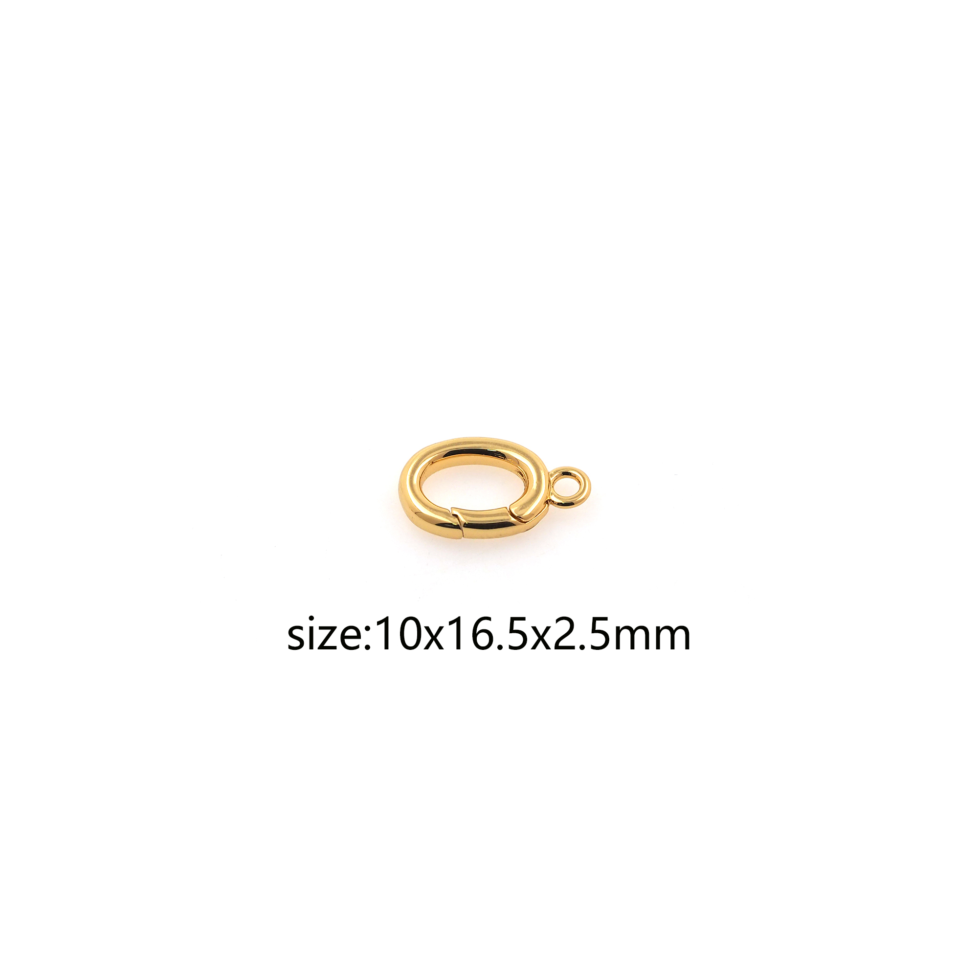 18K Gold Filled Oval Spring Clasp,Push Gate Buckle Bracelet Necklace for DIY Jewelry Finding Necklace Bracelet