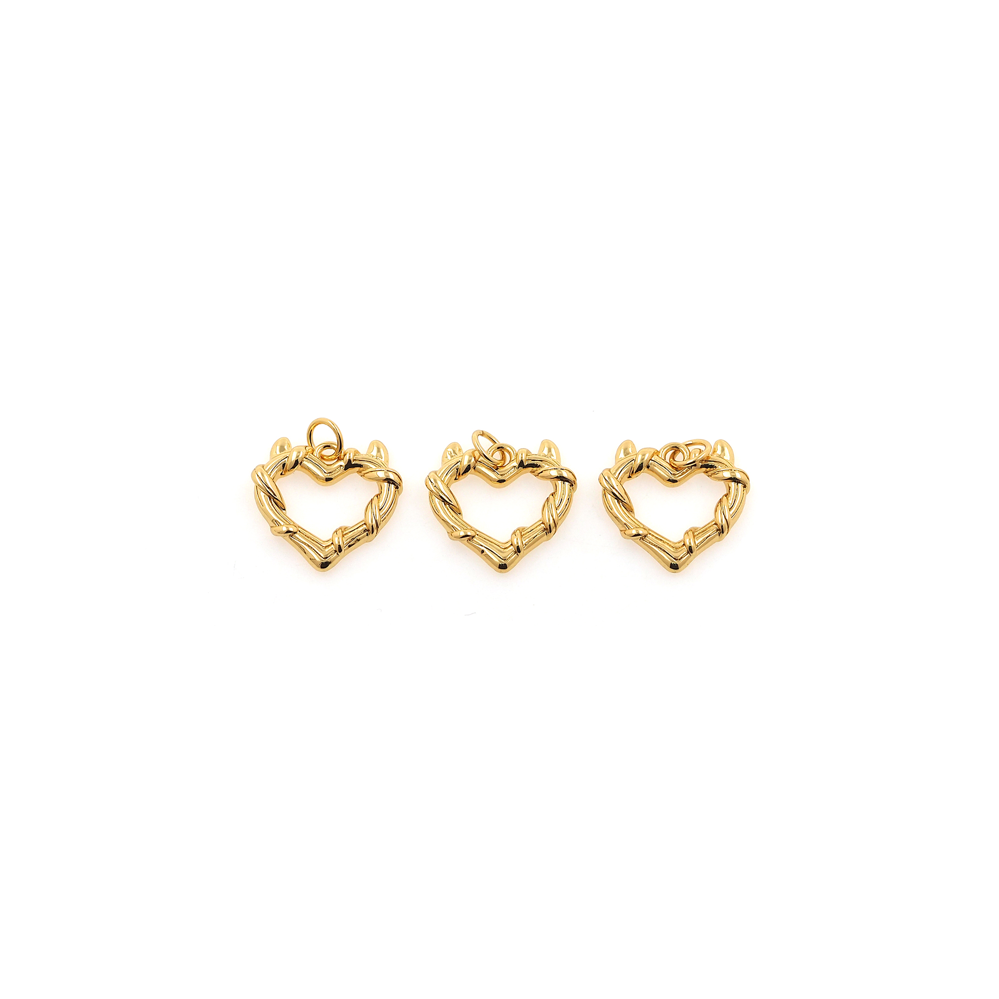 18K Gold Filled Heart Pendant,Dainty Heart Charm Earrings Necklace for DIY Jewelry Making Supply